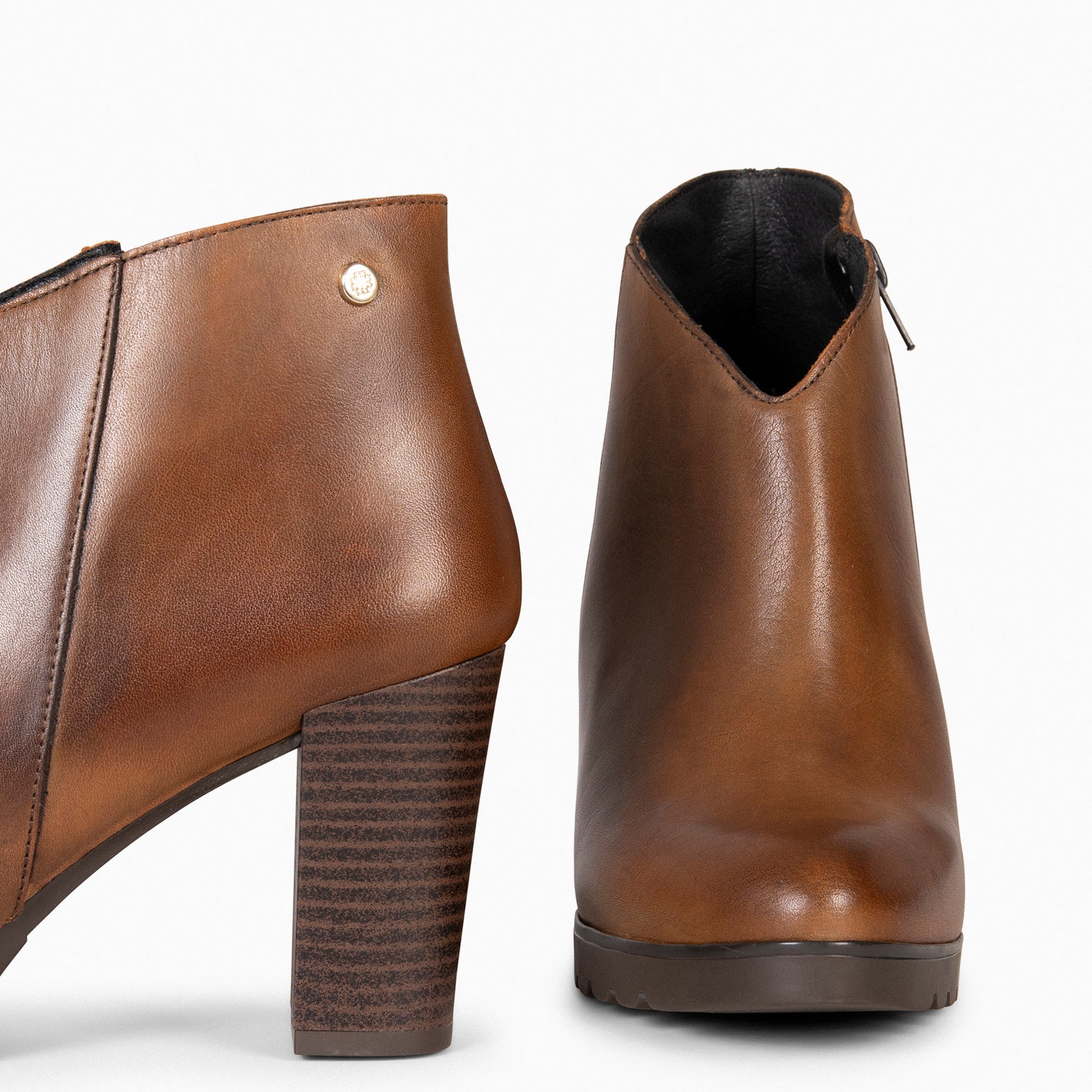 CLASSIC - Bottines pour femme à talon CAMEL