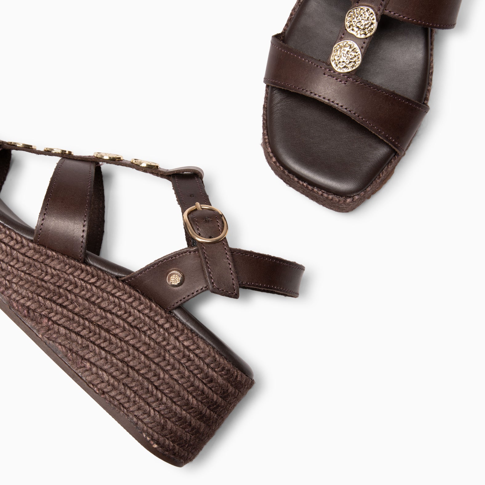 DANAE - Sandalias de plataforma de yute MARRON