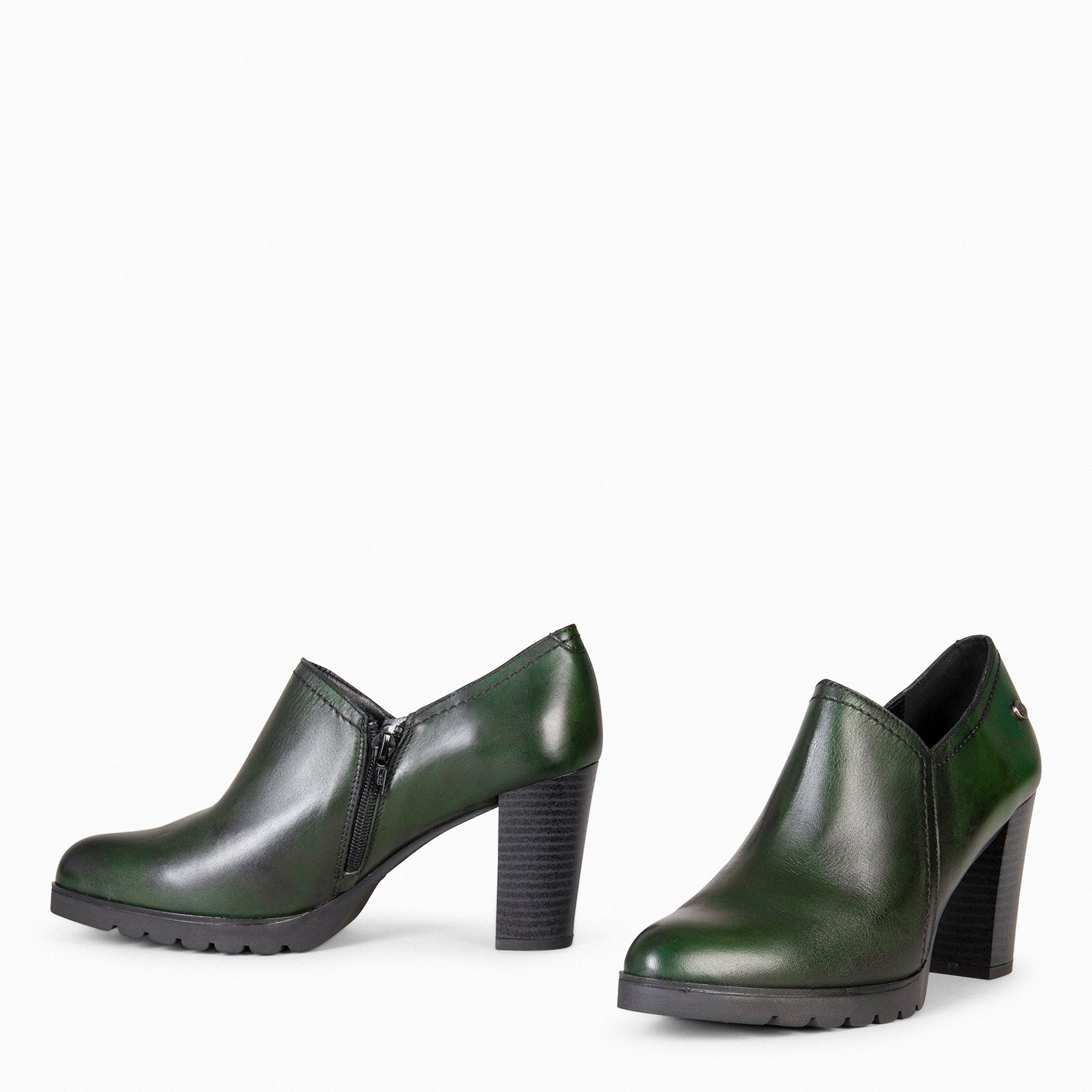 DAYANA - Botines de tacón alto de piel VERDE