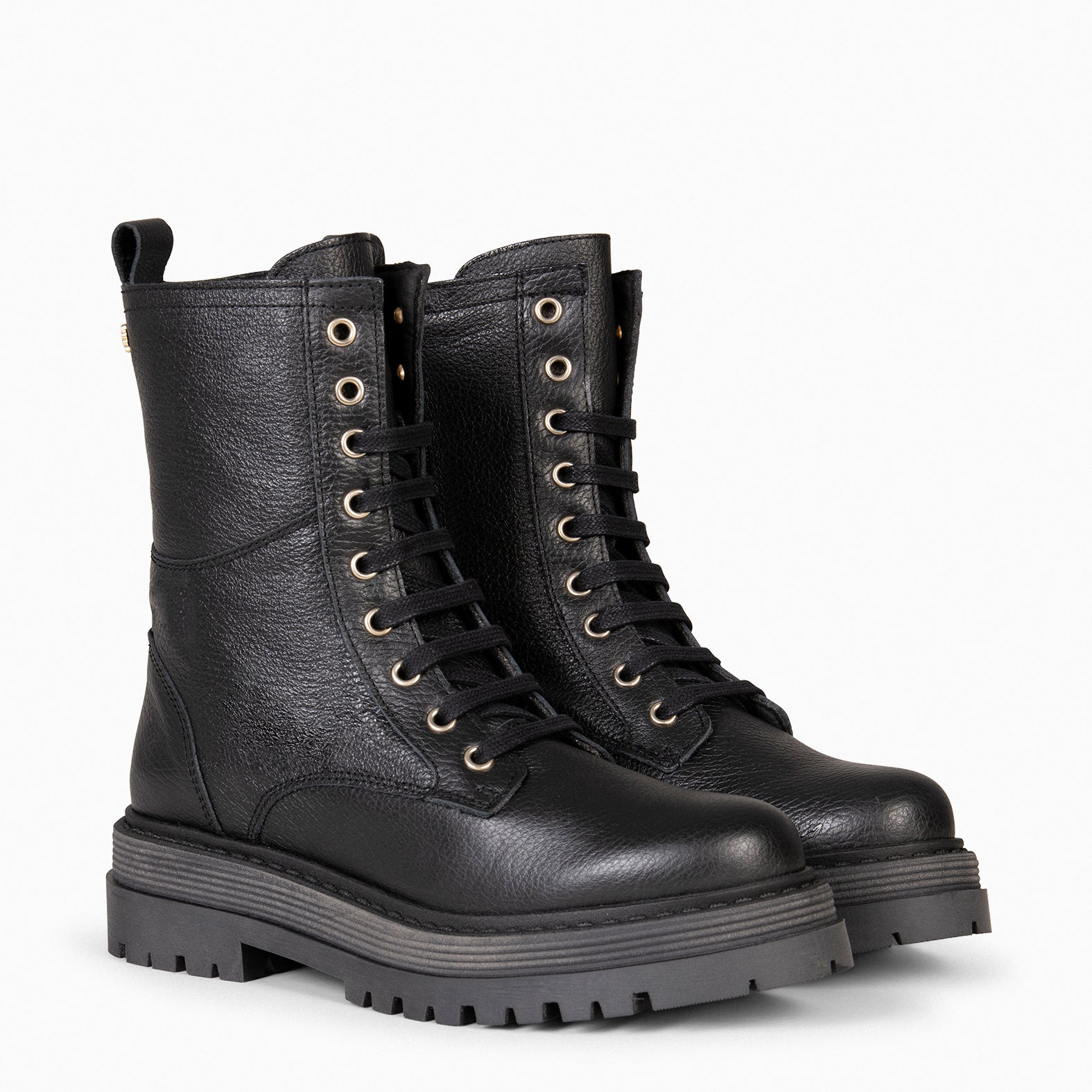 ROLLING – Bottines militaires à lacets NOIR