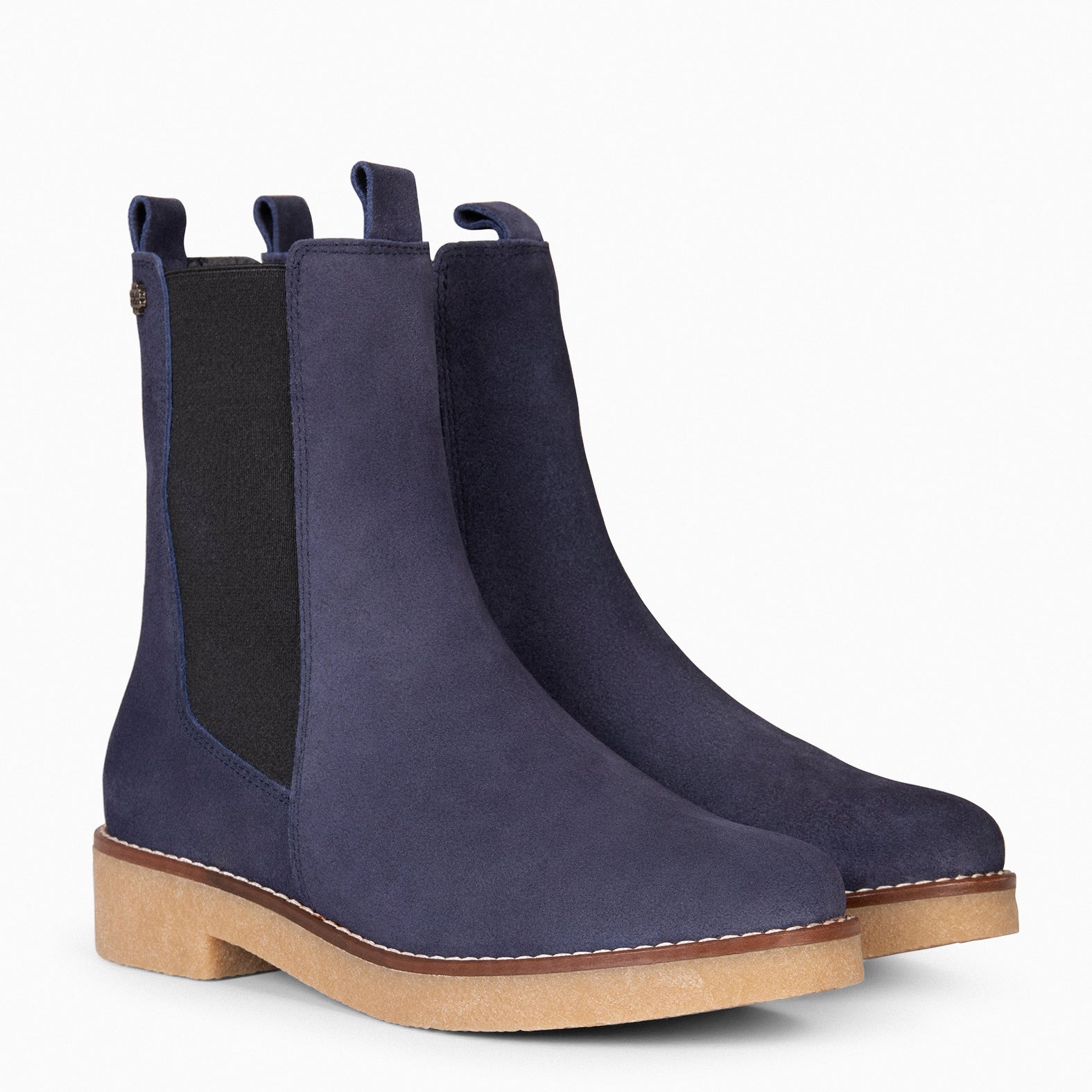 PORTLAND - Bottines Chelsea en daim hydrofuge BLEU MARINE