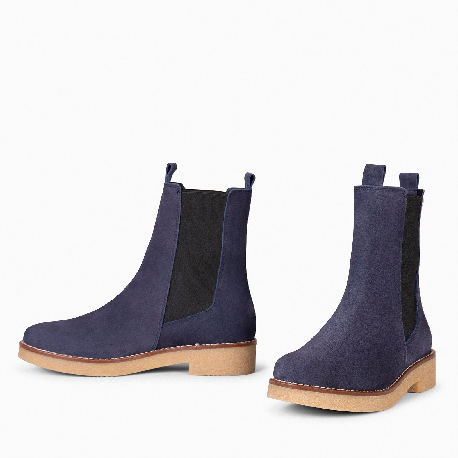 PORTLAND - Bottines Chelsea en daim hydrofuge BLEU MARINE