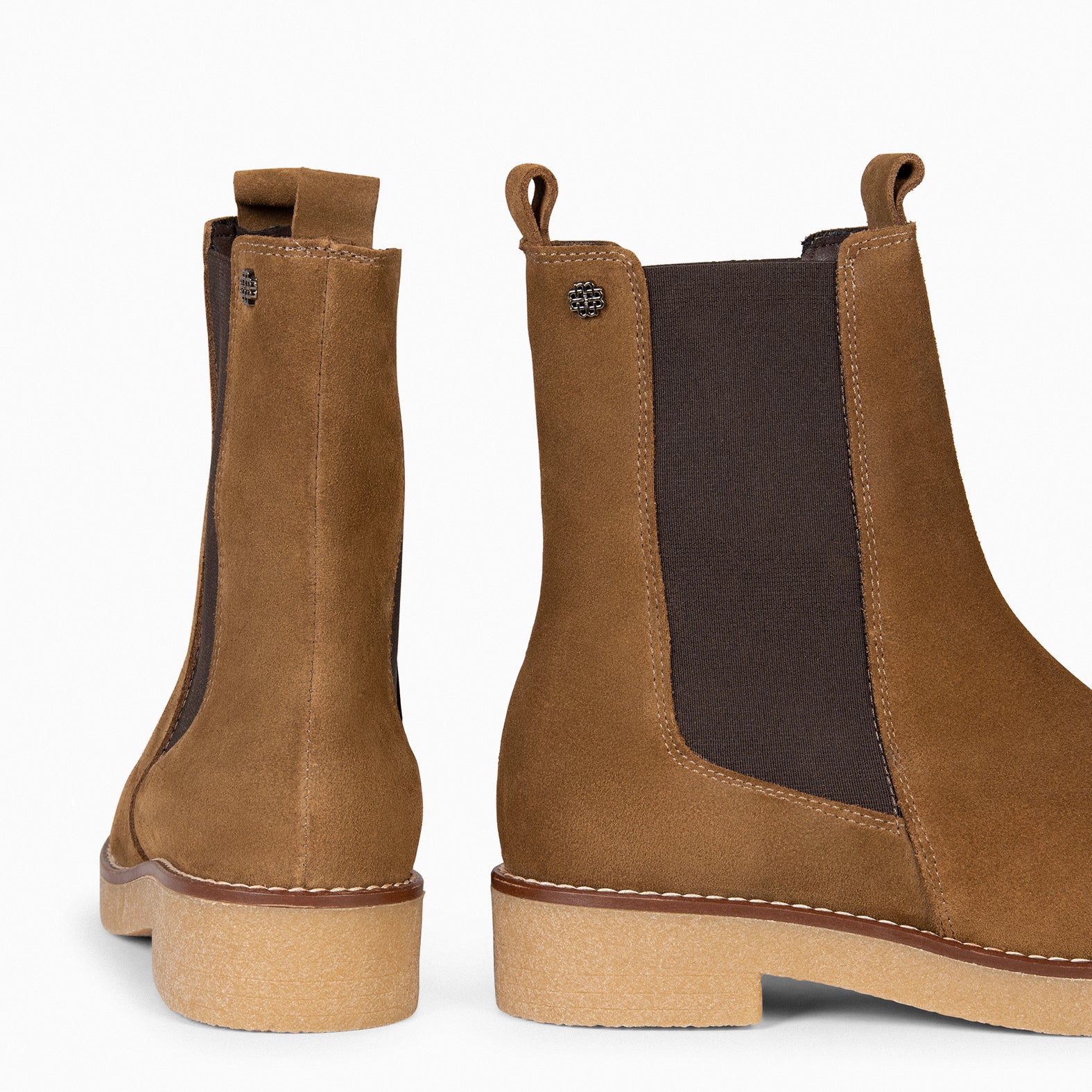 PORTLAND - Bottines Chelsea en daim hydrofuge CAMEL