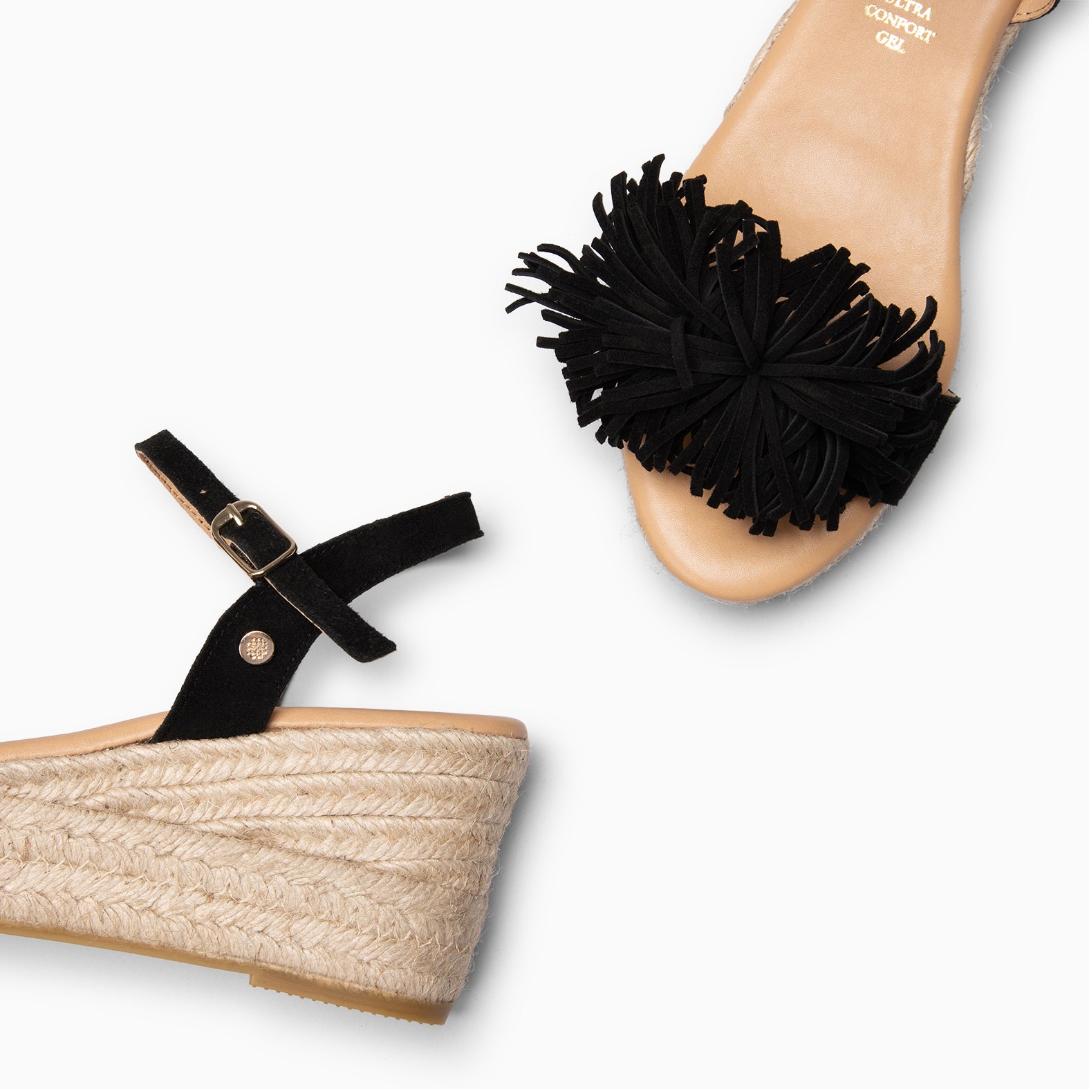 CELESTE - BLACK Espadrille wedge