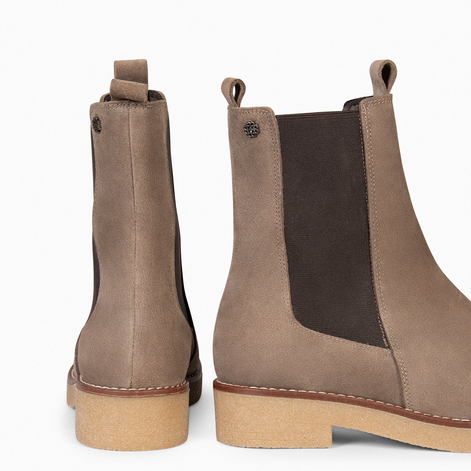 PORTLAND - Bottines Chelsea en daim hydrofuge TAUPE