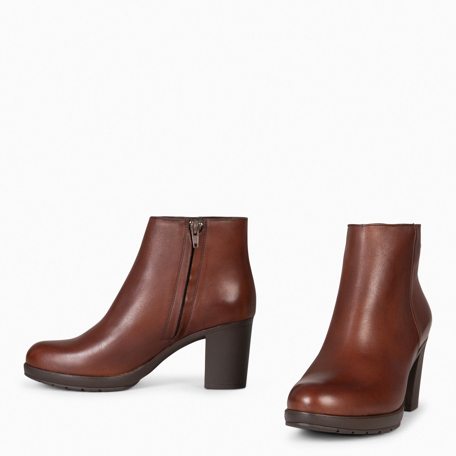 ZAGREB – BROWN Leather Booties