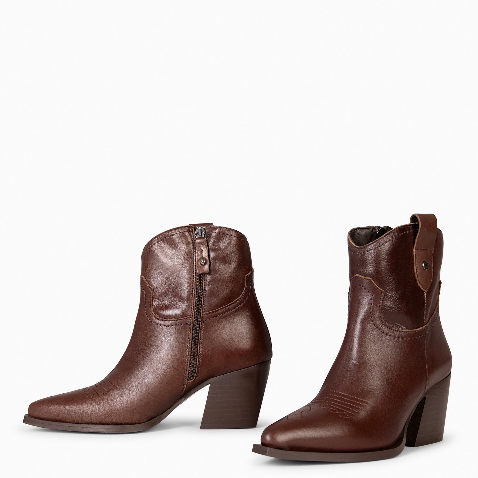 COLORADO - Bottines cowboy pour femme MARRON