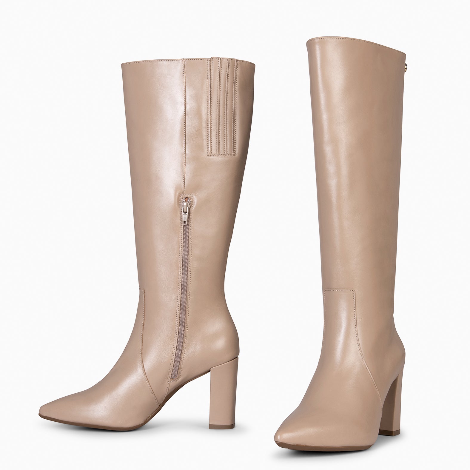 SOHO - Bottes hautes en cuir TAUPE