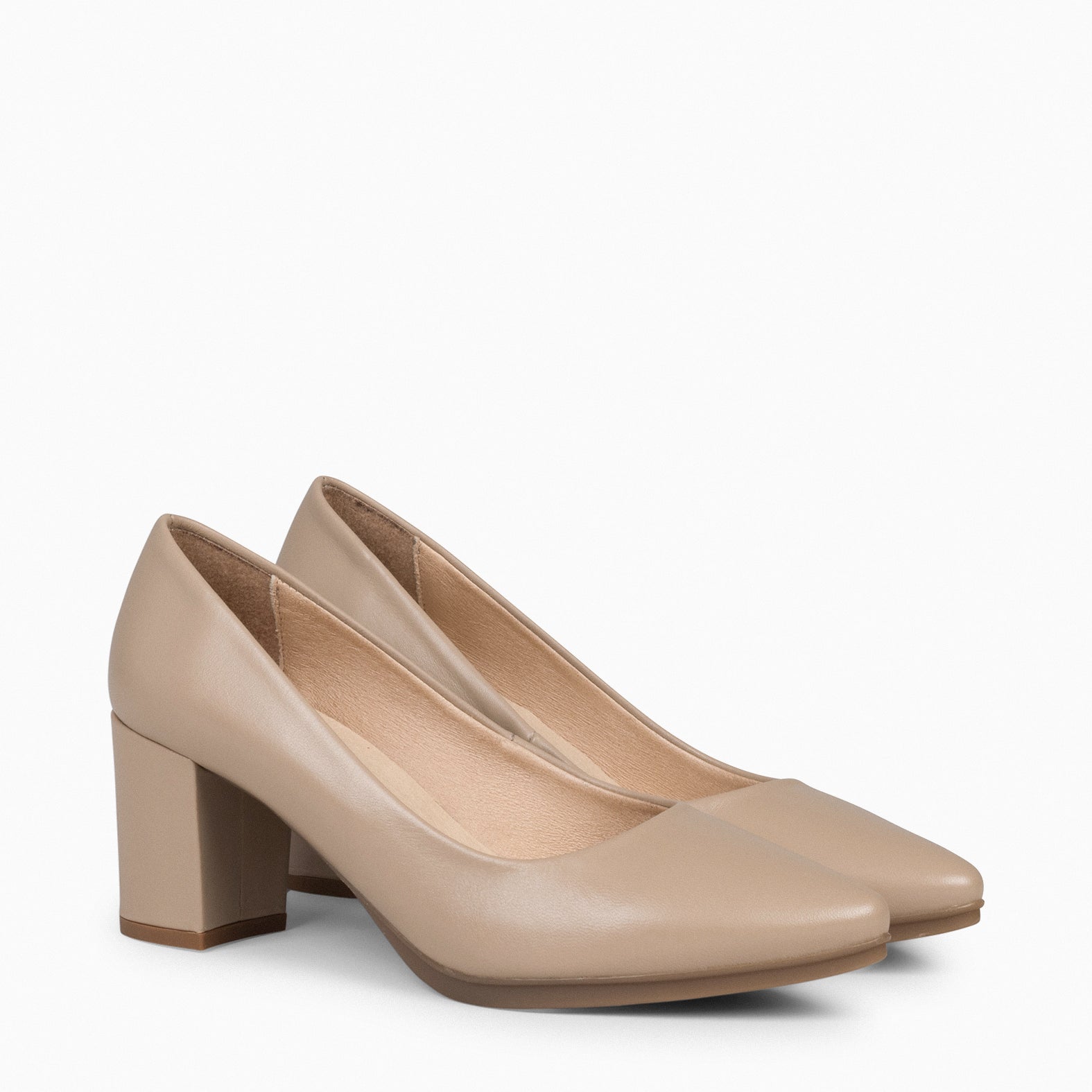 URBAN S SALON – TAN nappa leather mid heel