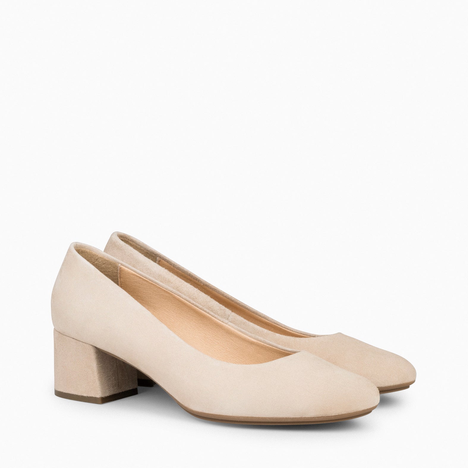 Beige hot sale short heels