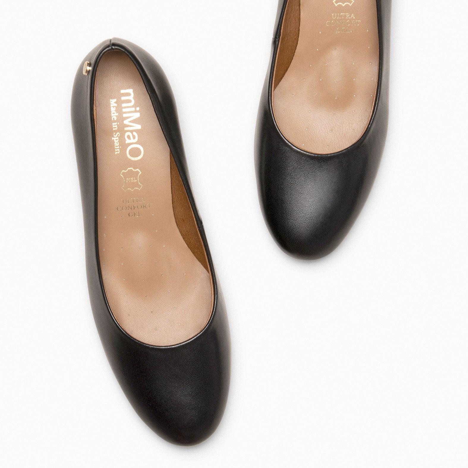 URBAN ROUND – BLACK nappa leather low heels