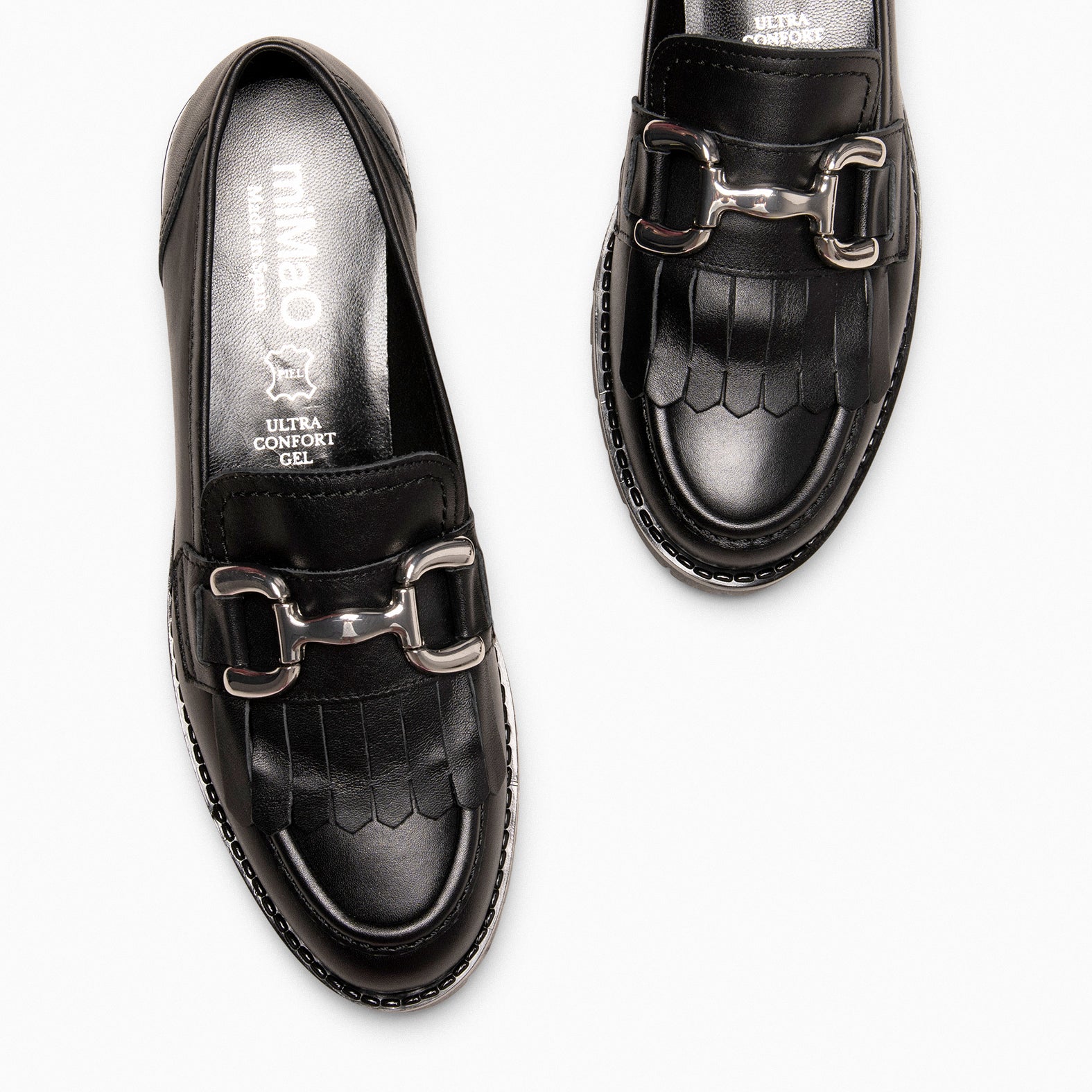 BOLTON – BLACK Moccasins with track sole