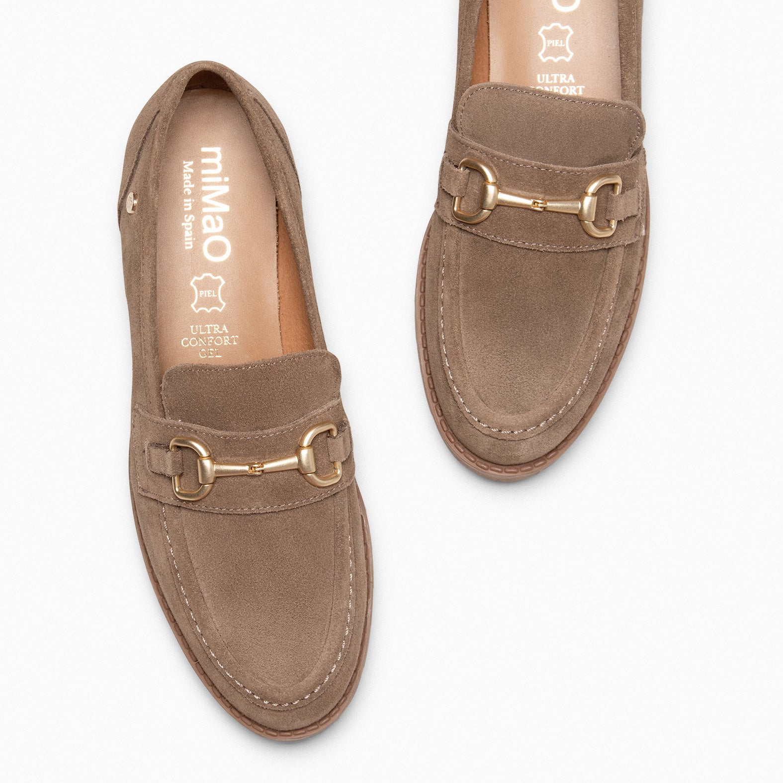 TREVILLA - Mocasín con aplique metálico TAUPE