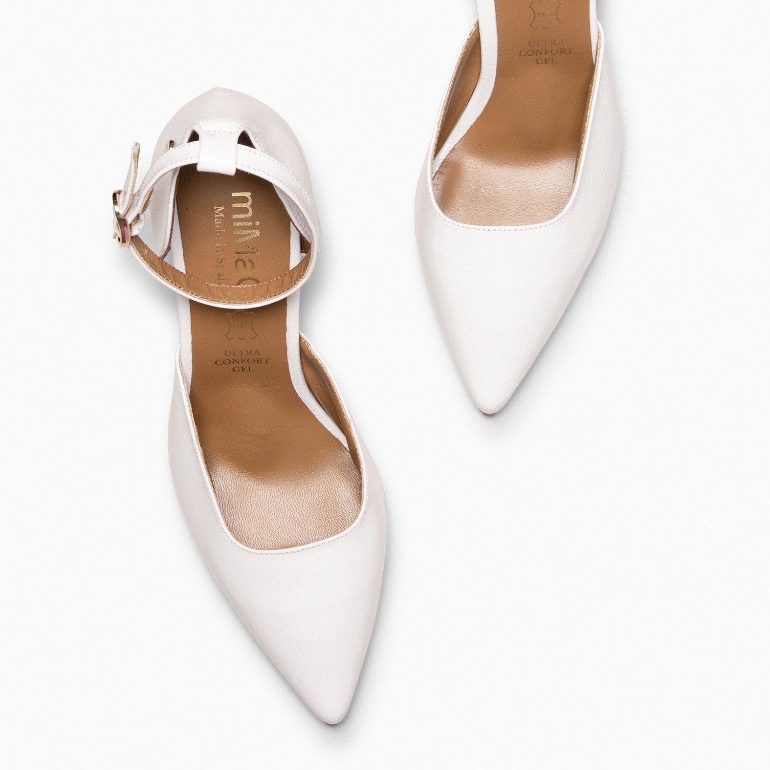 AINHOA - Escarpins à talon haut en cuir BLANC