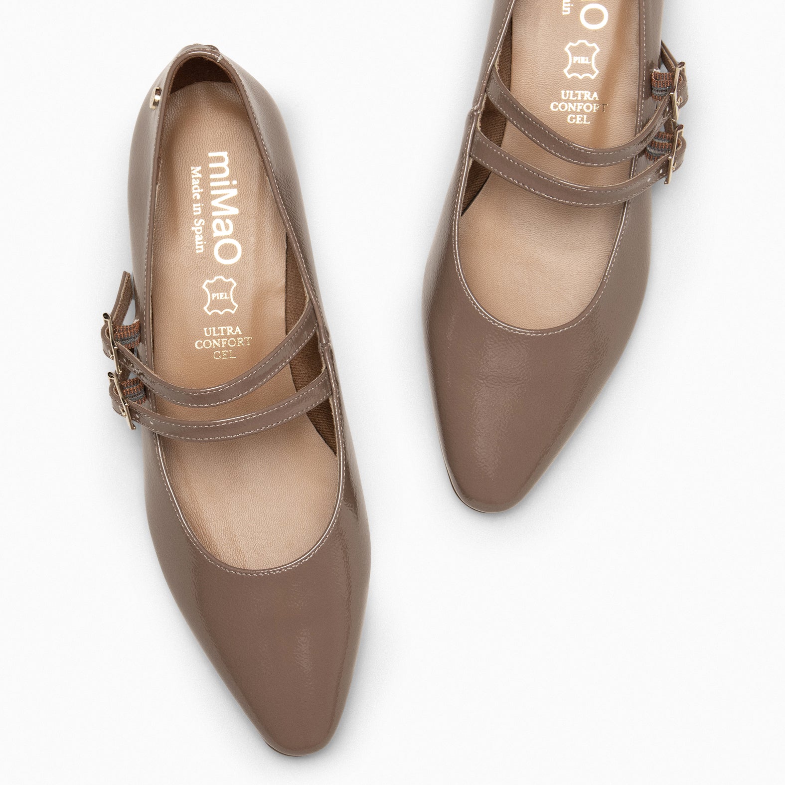 NALA – TAUPE Low-heeled Mary-Janes