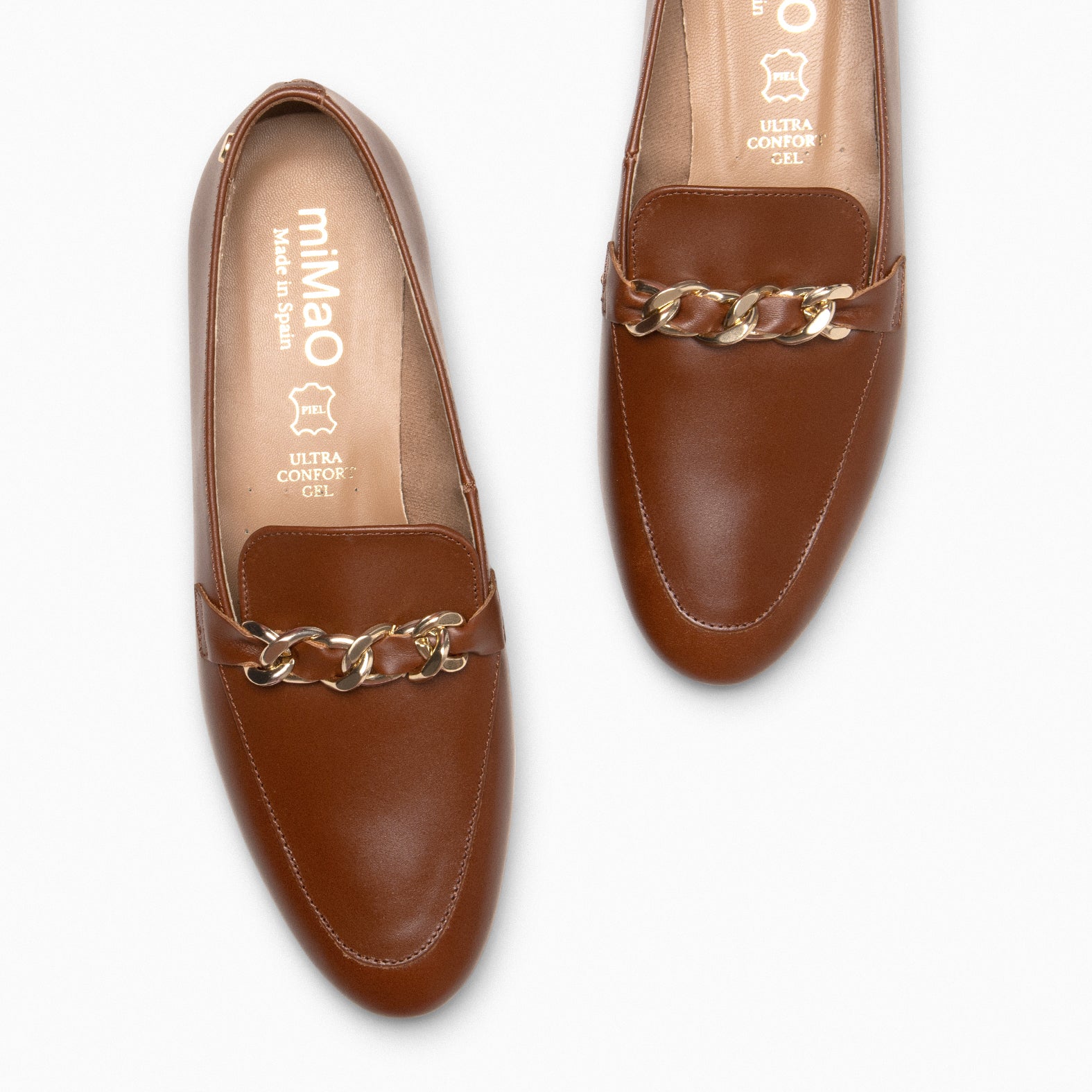 CHAIN – Mocassins plats MARRON