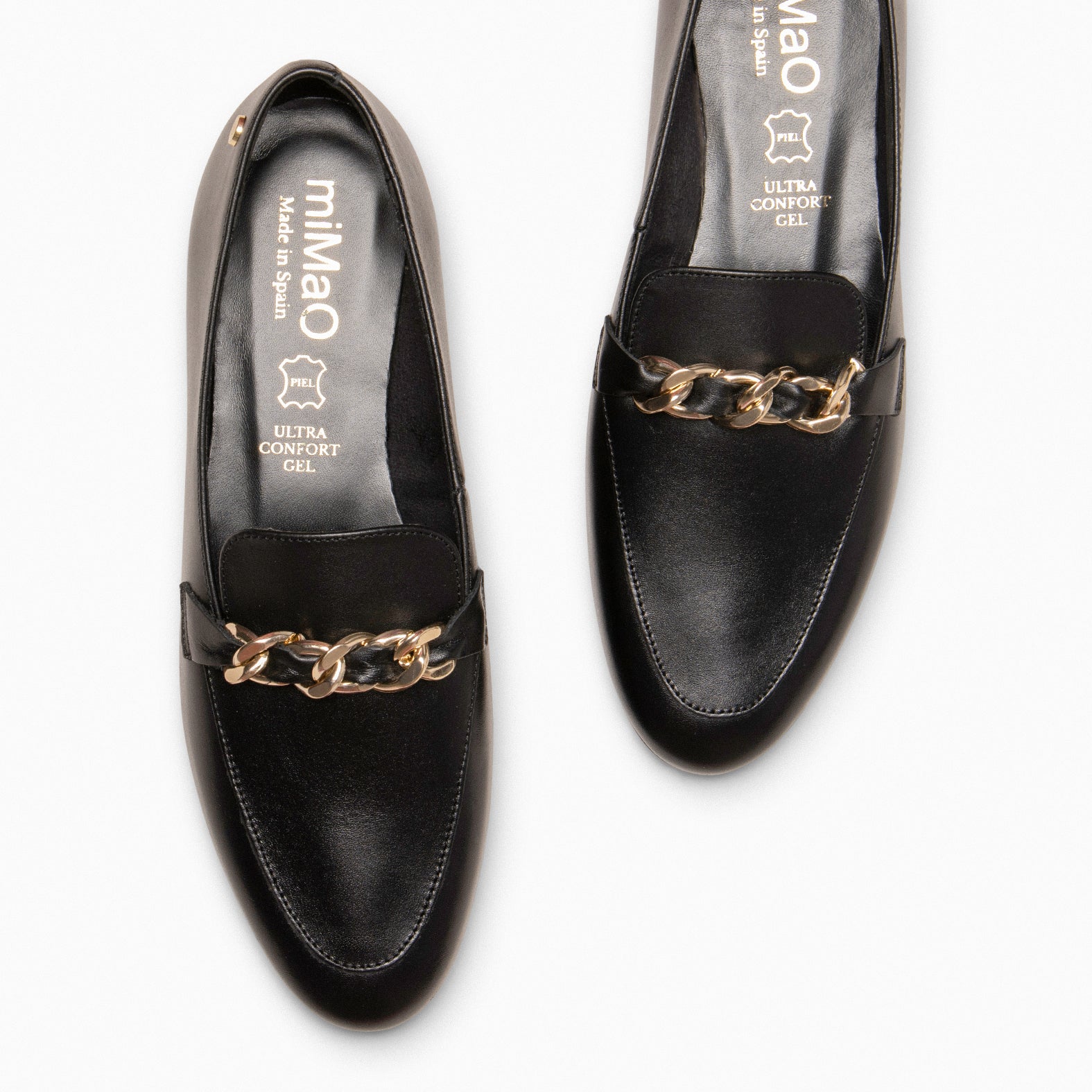 CHAIN – BLACK moccasins with horsebit