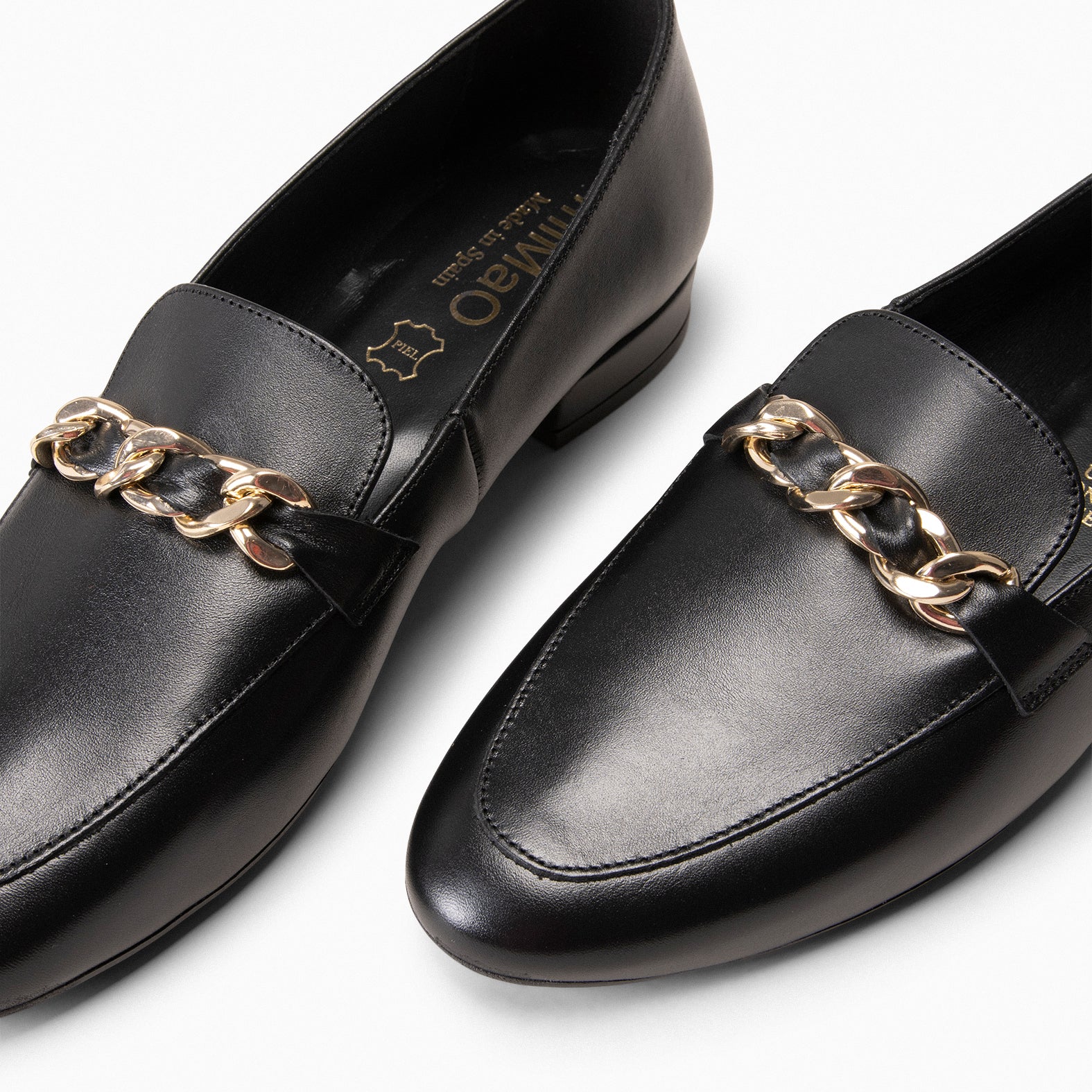 CHAIN – BLACK moccasins with horsebit