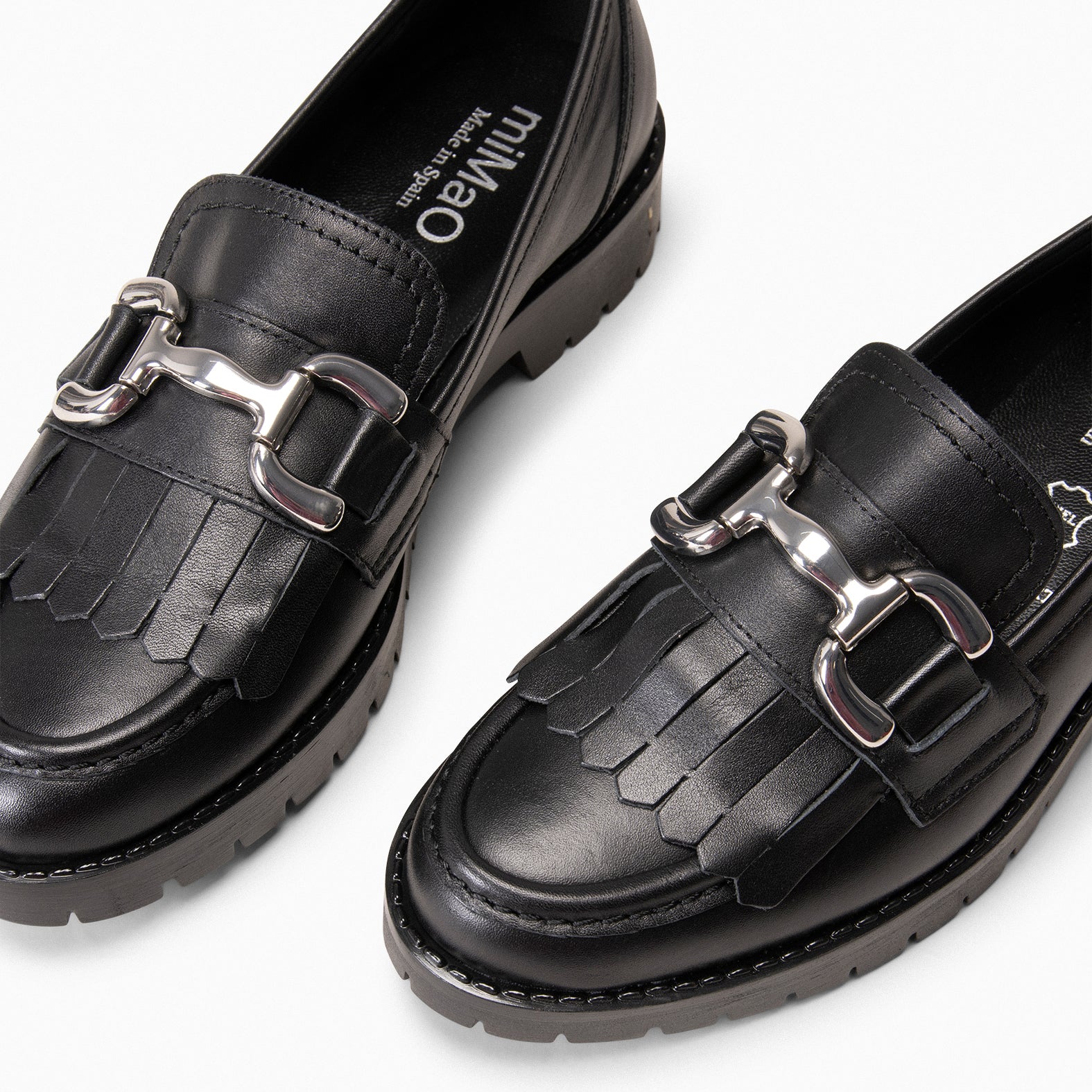 BOLTON – BLACK Moccasins with track sole