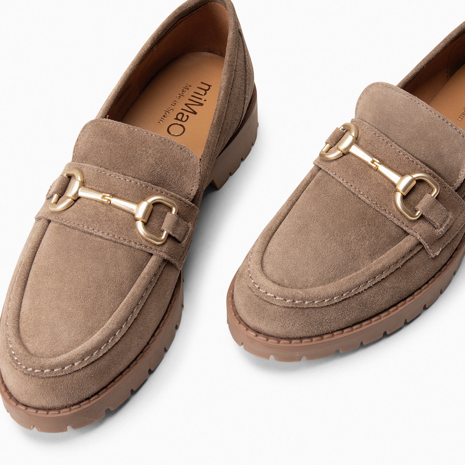 TREVILLA - Mocasín con aplique metálico TAUPE