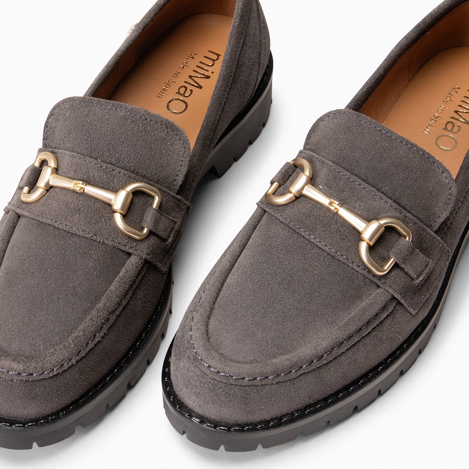 TREVILLA – GREY MOCCASIN WITH TRACK SOLE