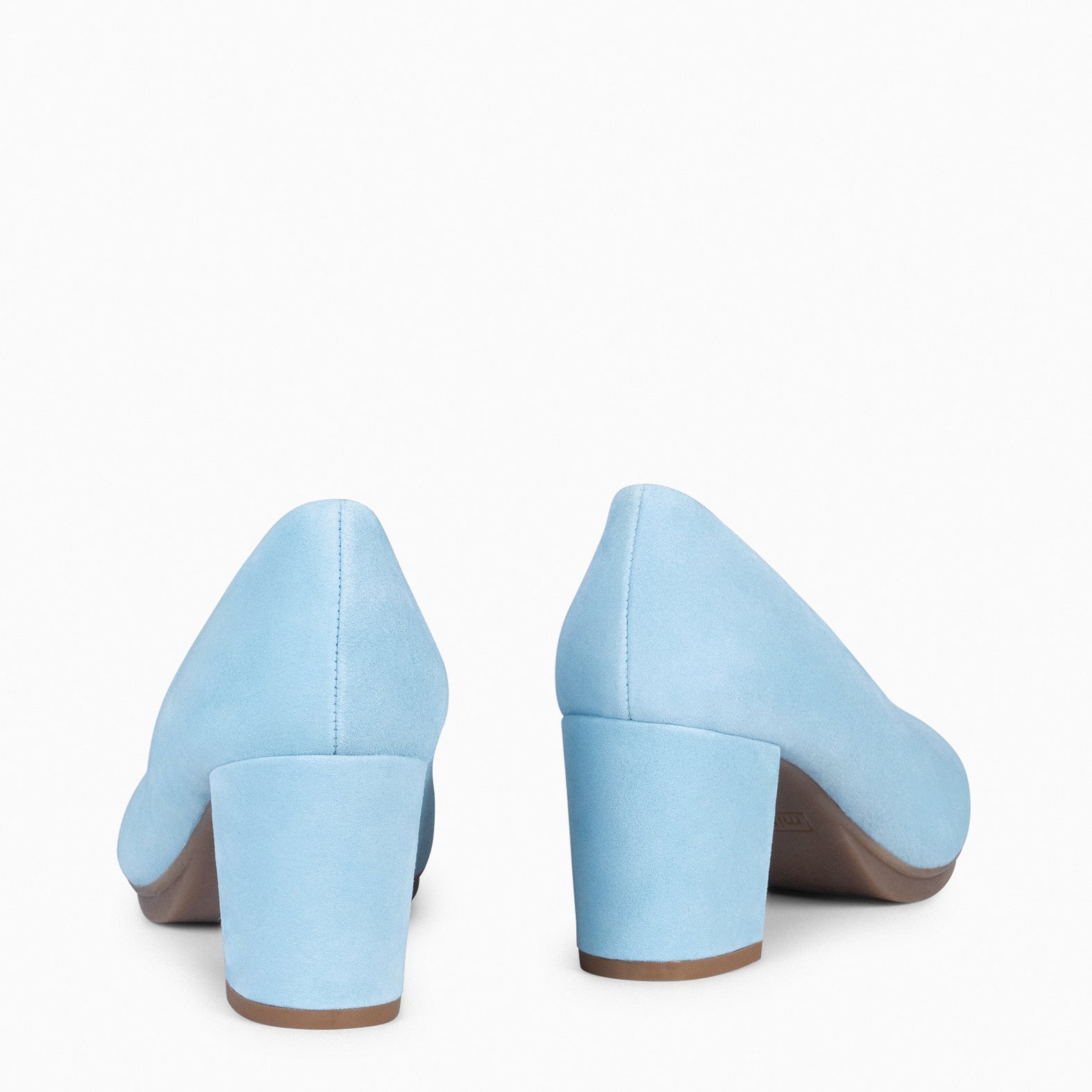 URBAN S LIGHT BLUE Suede Mid Heeled Shoes miMaO