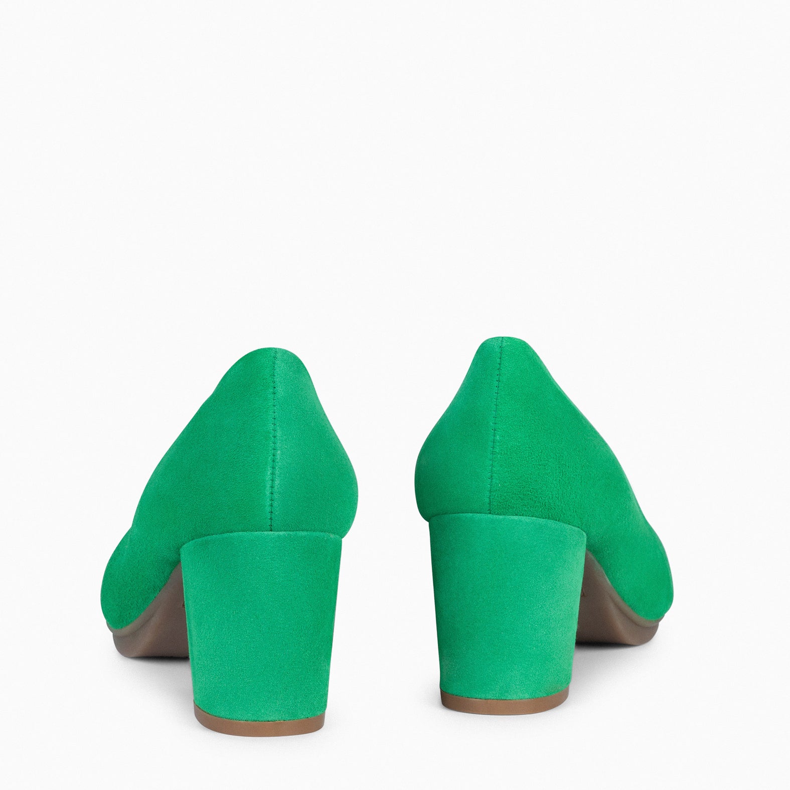 URBAN S – GREEN Suede Mid-Heeled Shoes 