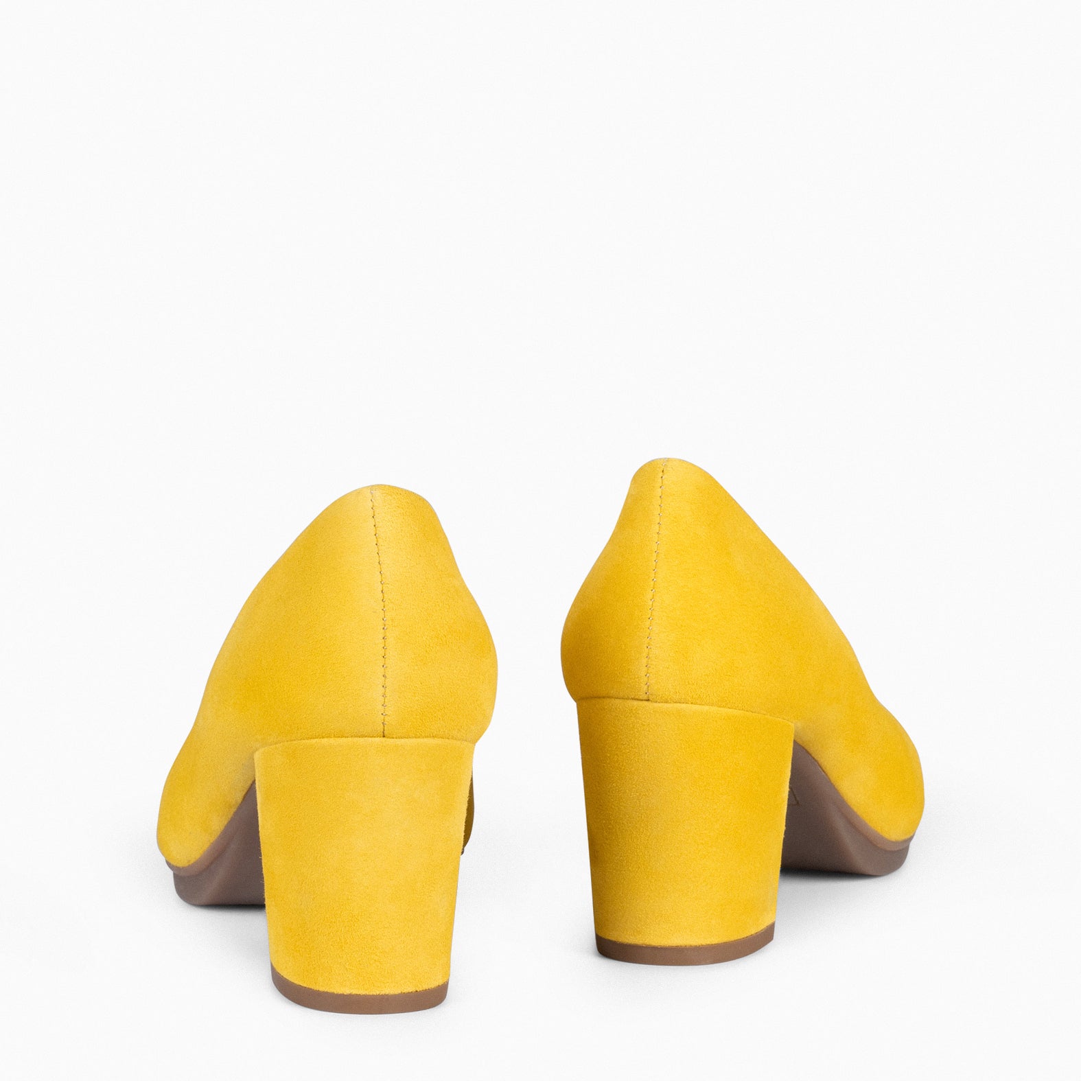 URBAN S – YELLOW Suede Mid-Heeled Shoes 