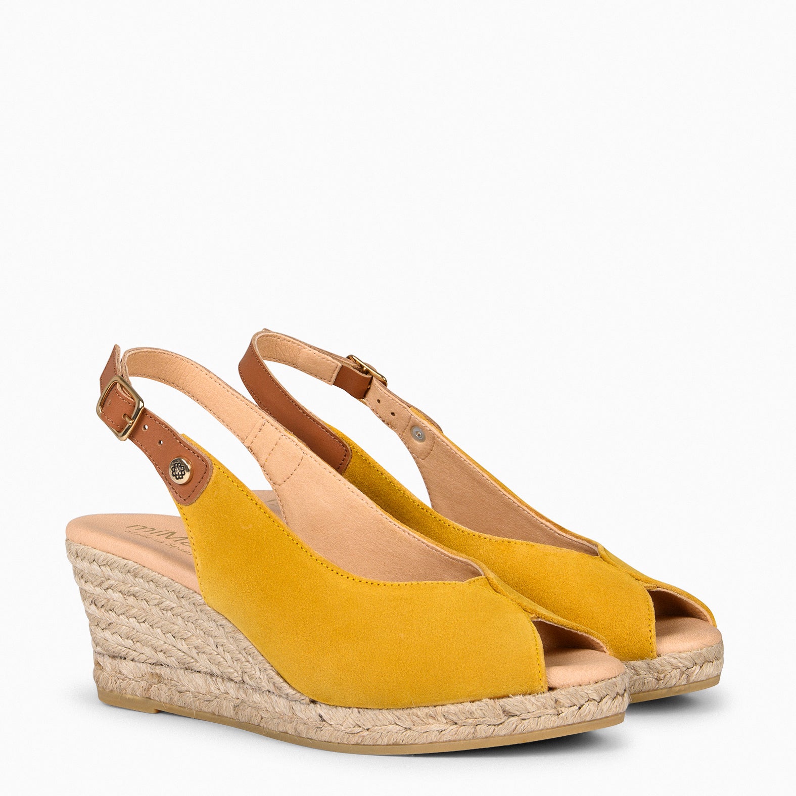 Espadrille fashion talon jaune