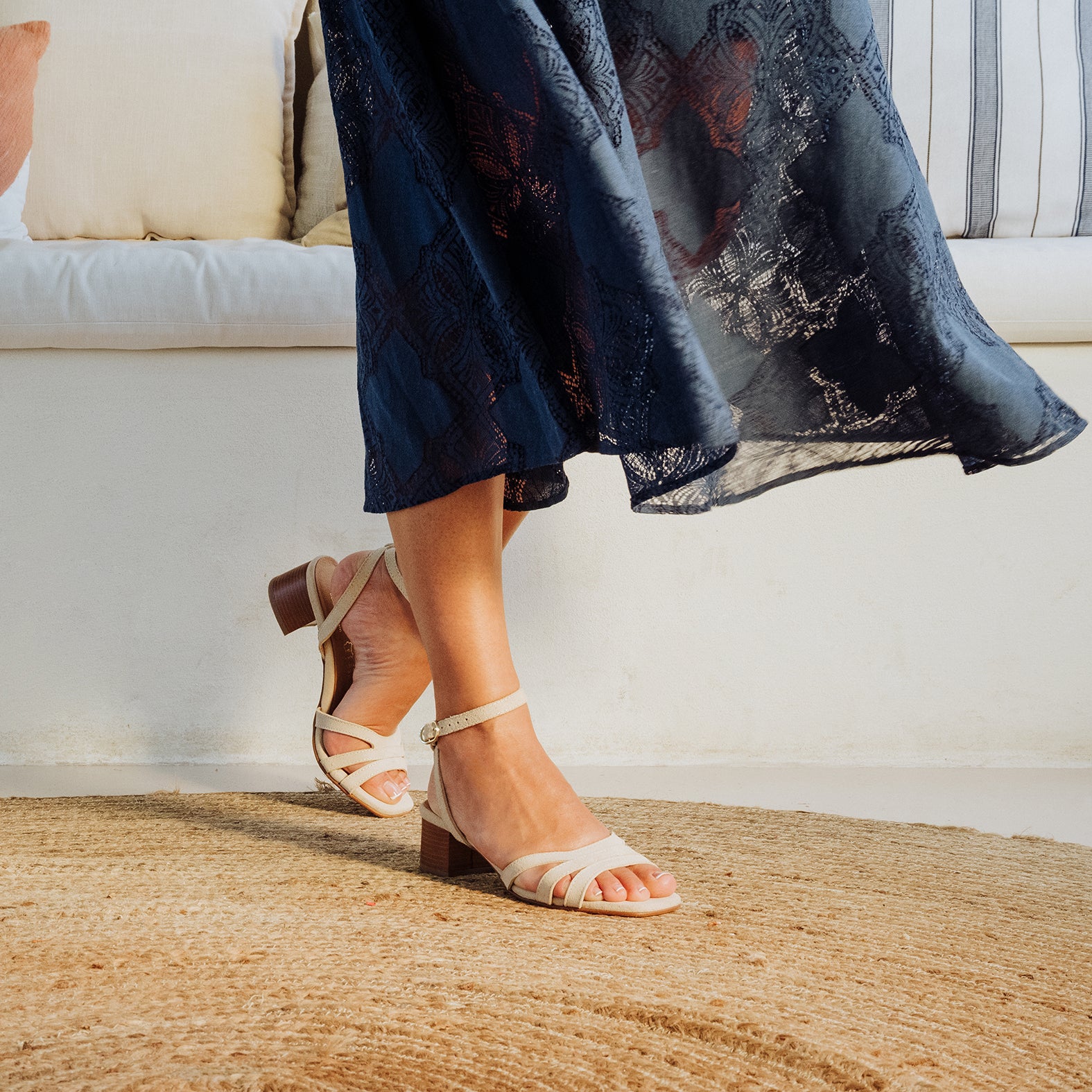 INDA - Sandales à talon ultra confort BEIGE