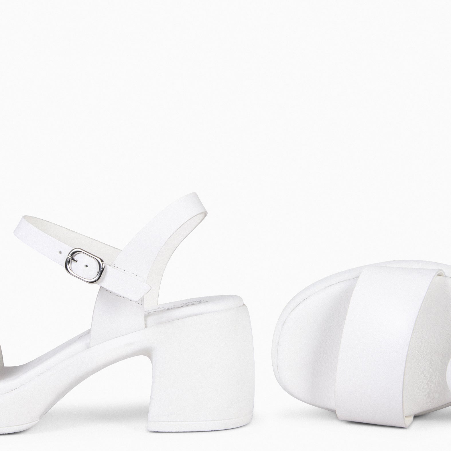 CRIS – WHITE Sandal with block platform