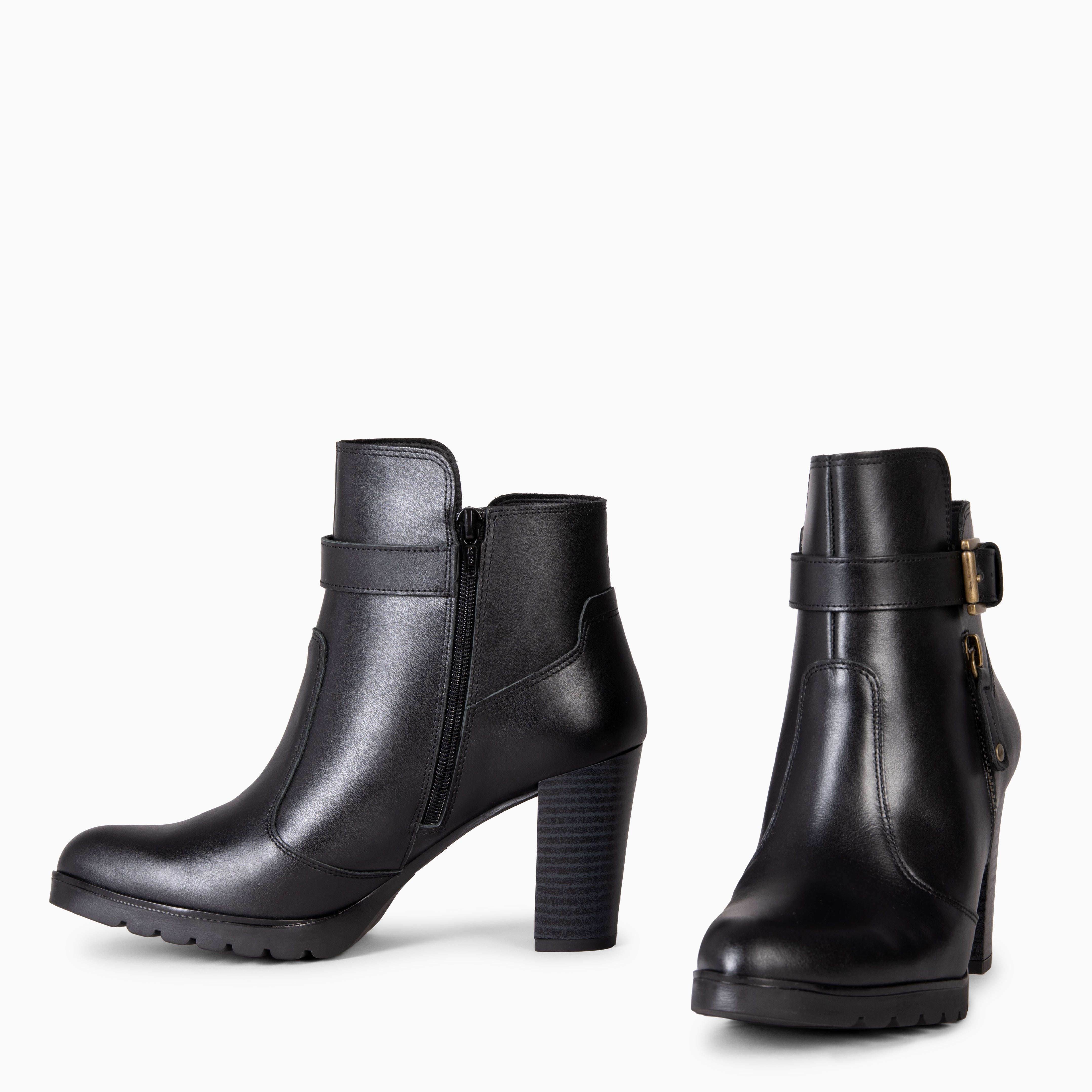 MILEY – Bottines élégantes à boucle NOIR