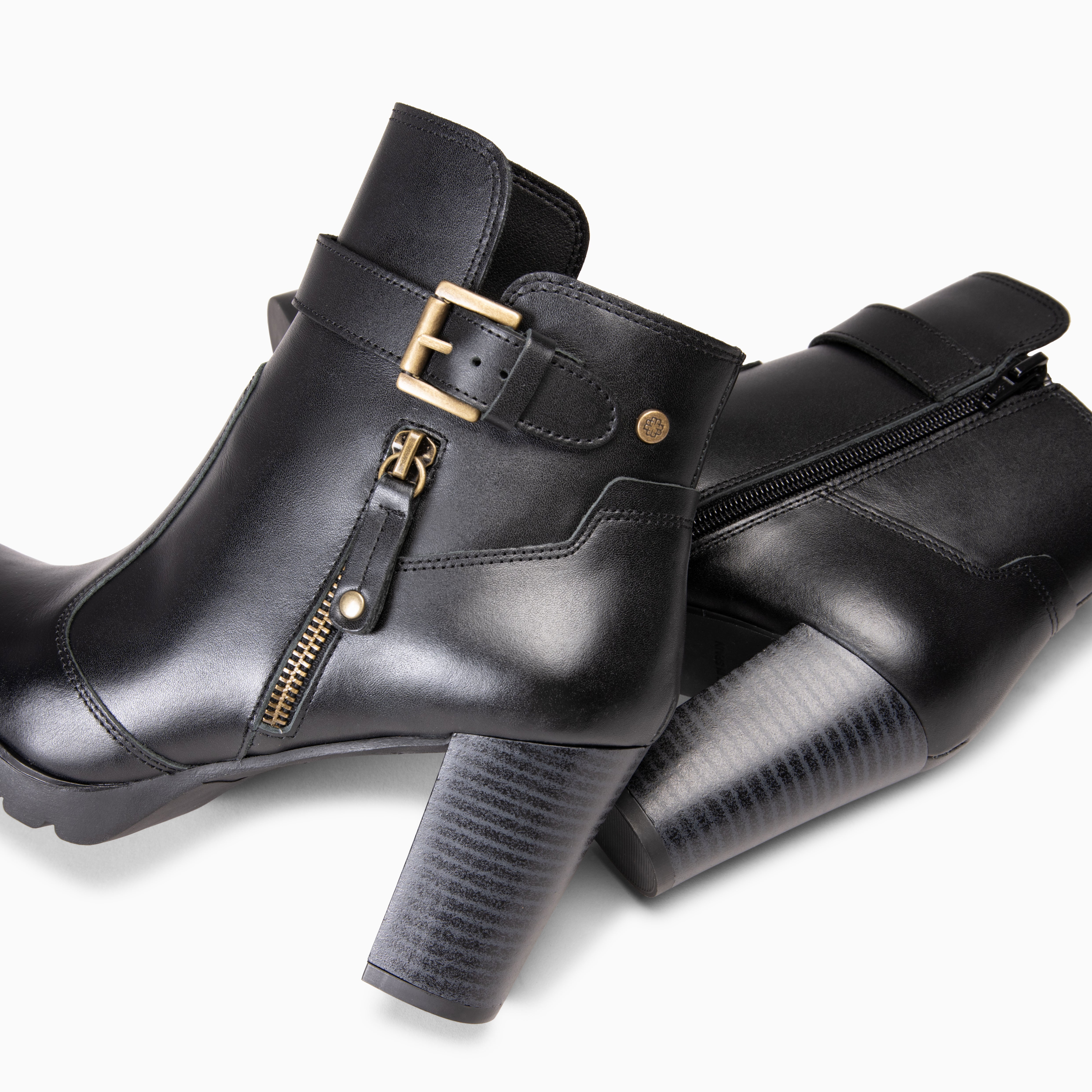 MILEY – Bottines élégantes à boucle NOIR