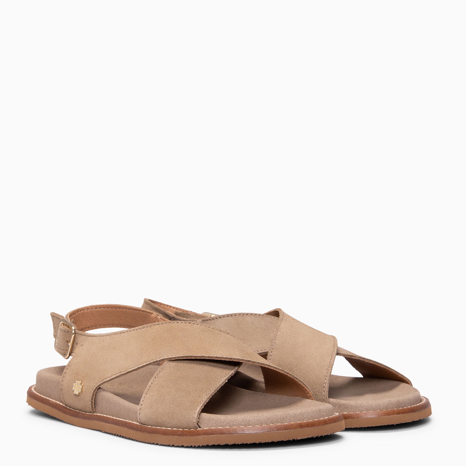 COIBA - Sandalias tipo pala de ante TAUPE