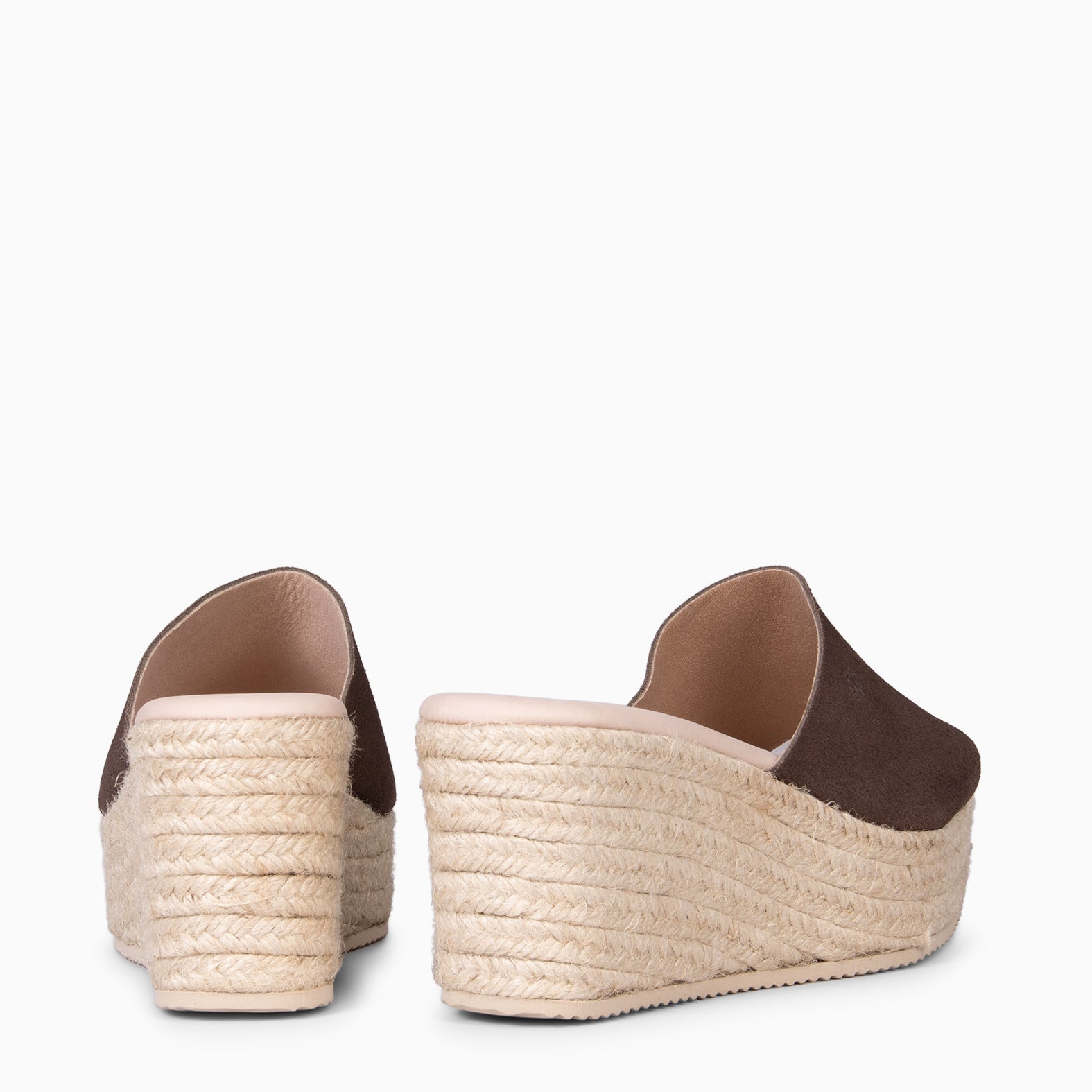 MAIRA - BROWN Wedge platform espadrilles