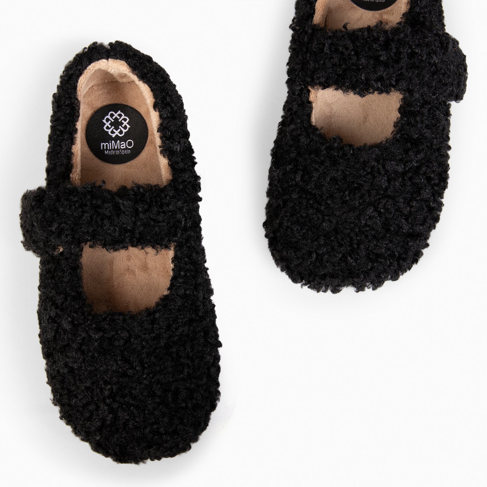 COZY DREAM - BLACK Ultra soft slippers with strap