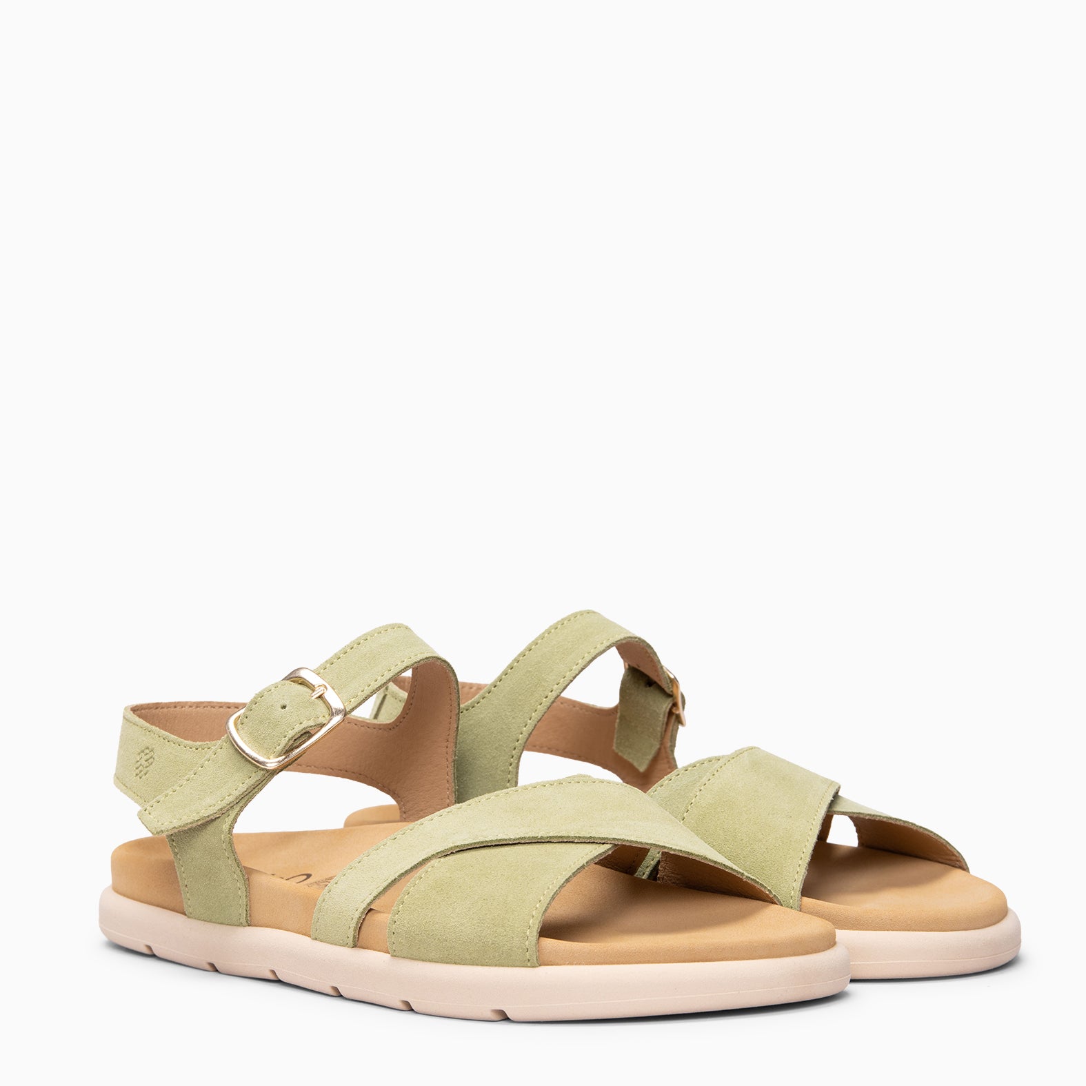 BRISA - Sandalias Baresoft de ante VERDE