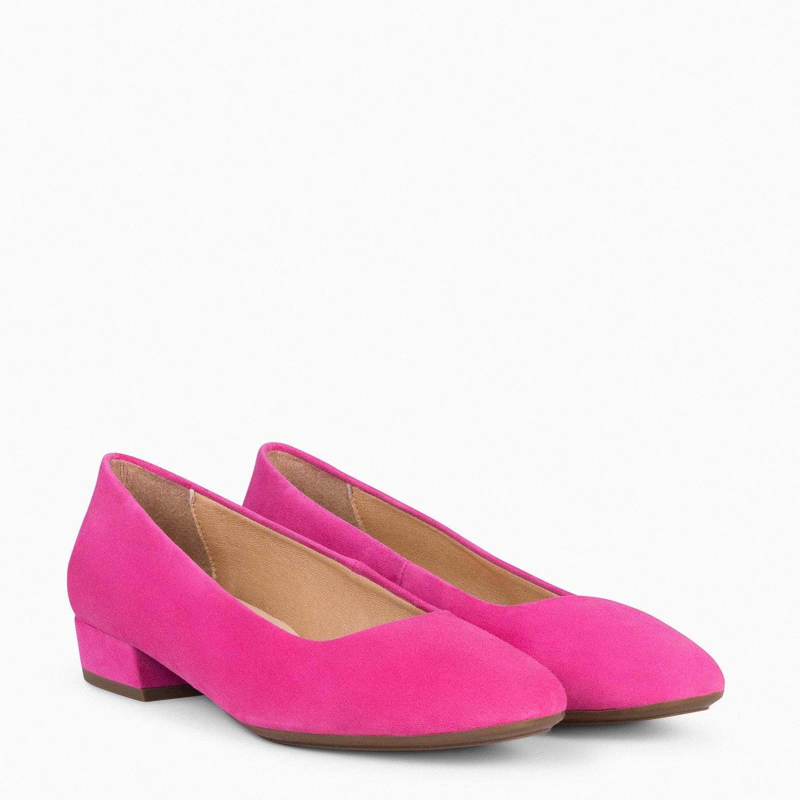 URBAN XS – Escarpins à petit talon en daim FUCHSIA