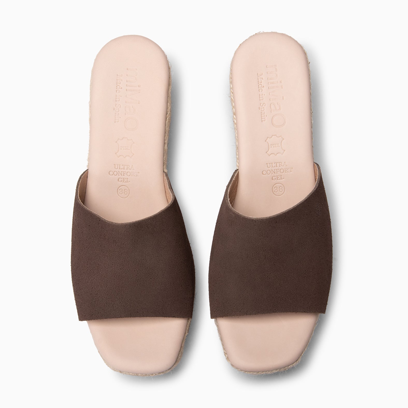 MAIRA - BROWN Wedge platform espadrilles