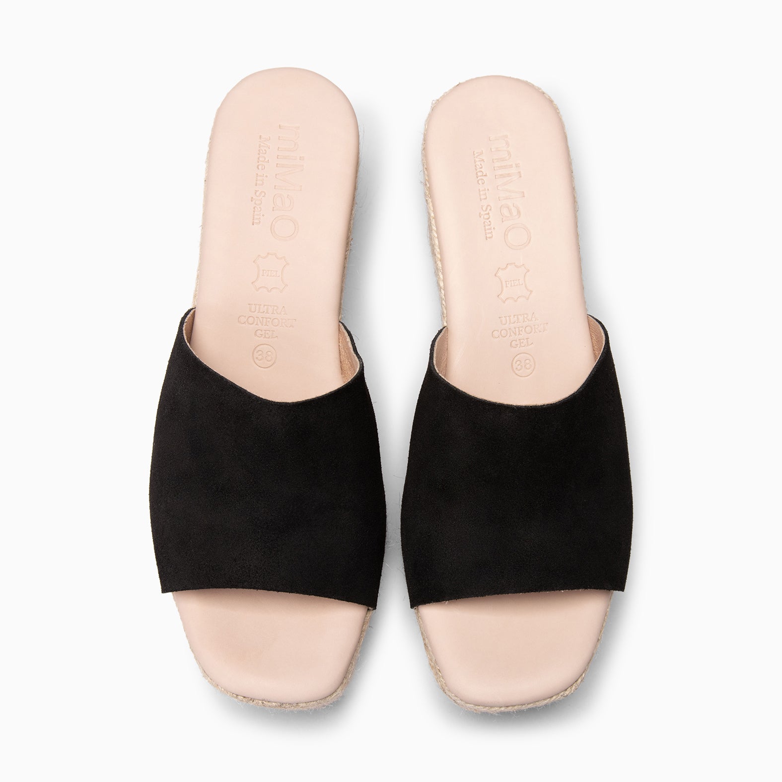 MAIRA - BLACK Wedge platform espadrilles