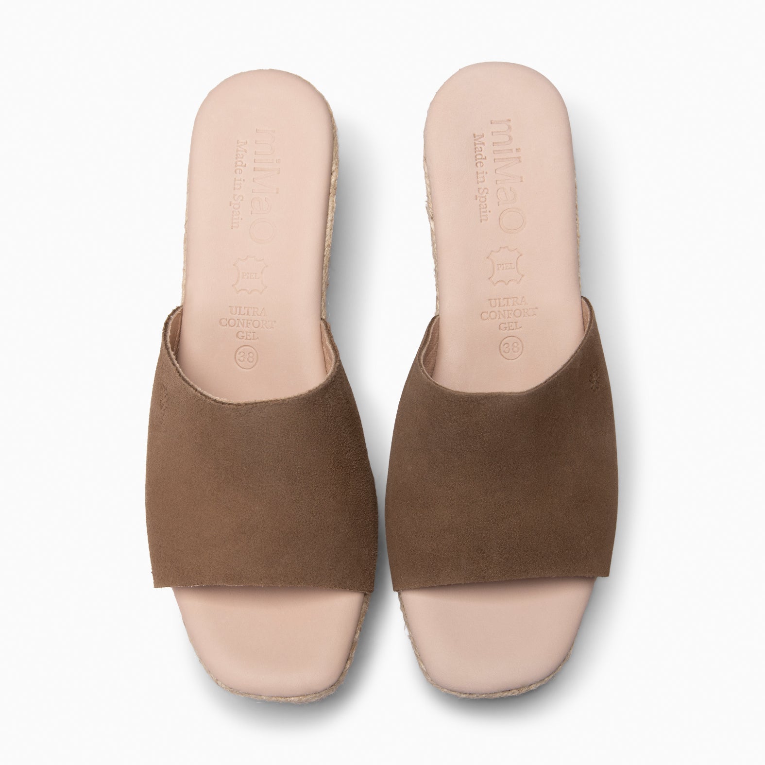 MAIRA - TAUPE Wedge platform espadrilles