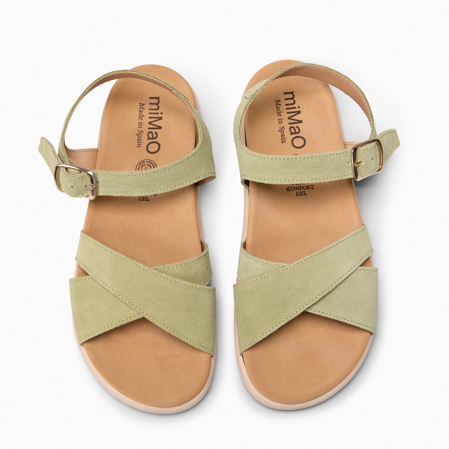 BRISA - Sandalias Baresoft de ante VERDE