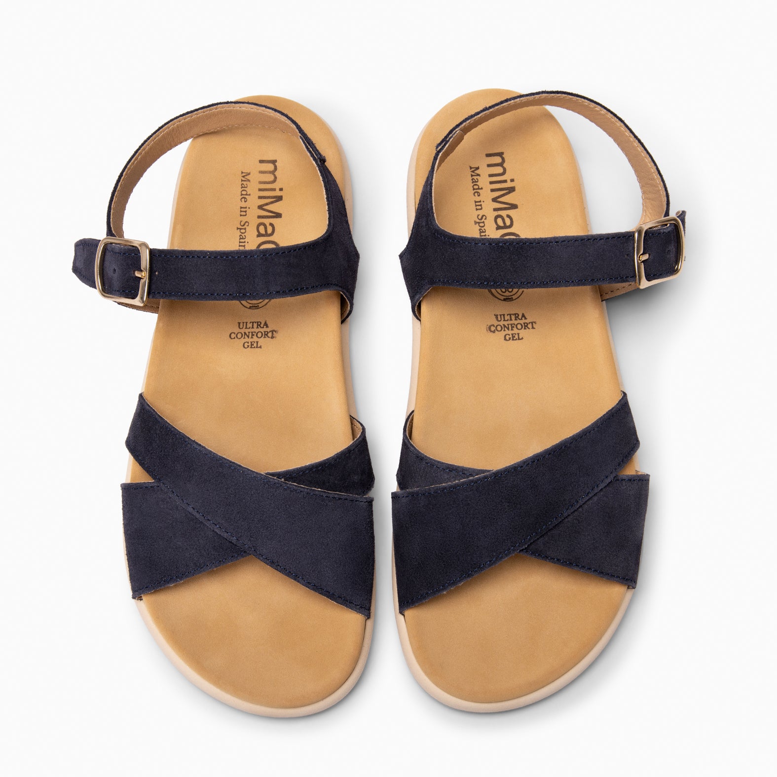 BRISA - Sandalias Baresoft de ante AZUL