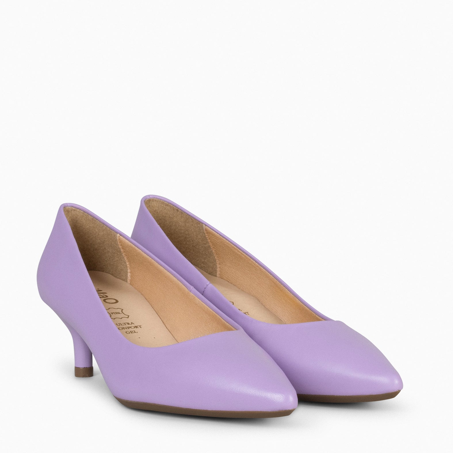 Purple kitten heel shoes shops