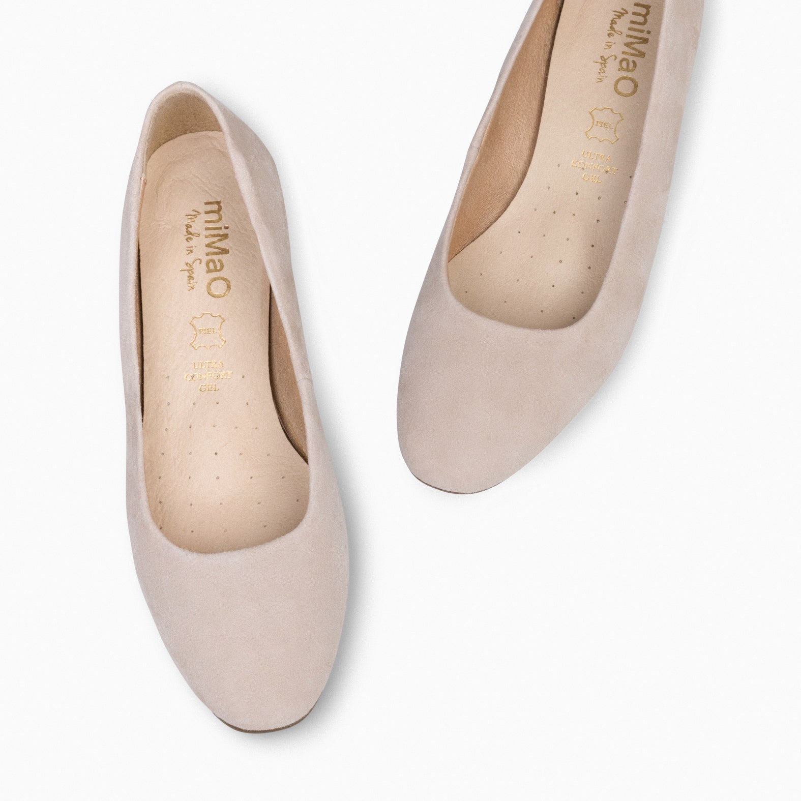 URBAN XS – Escarpins à petit talon en daim NUDE