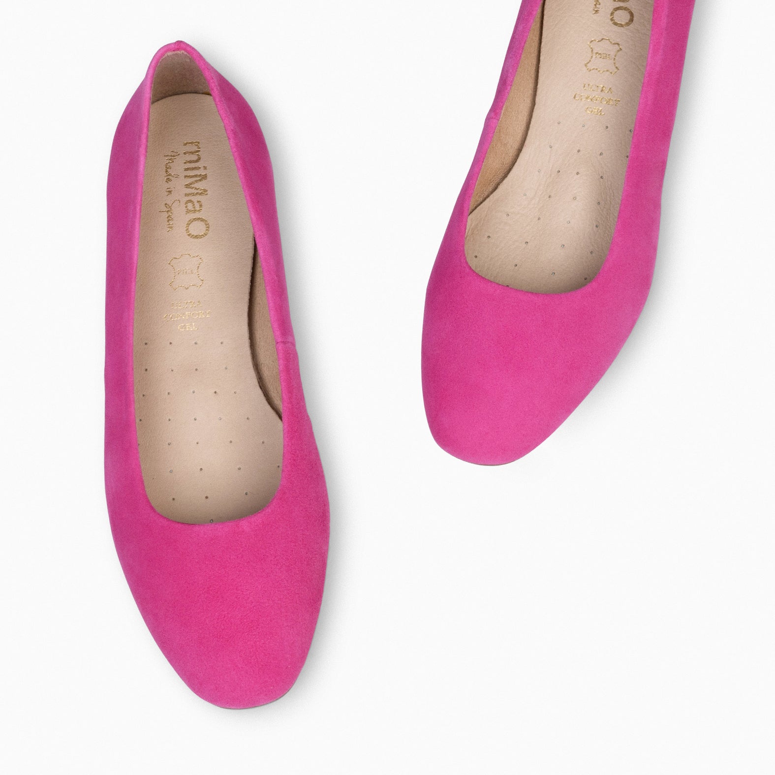 URBAN XS –  PINK low-heeled suede shoes