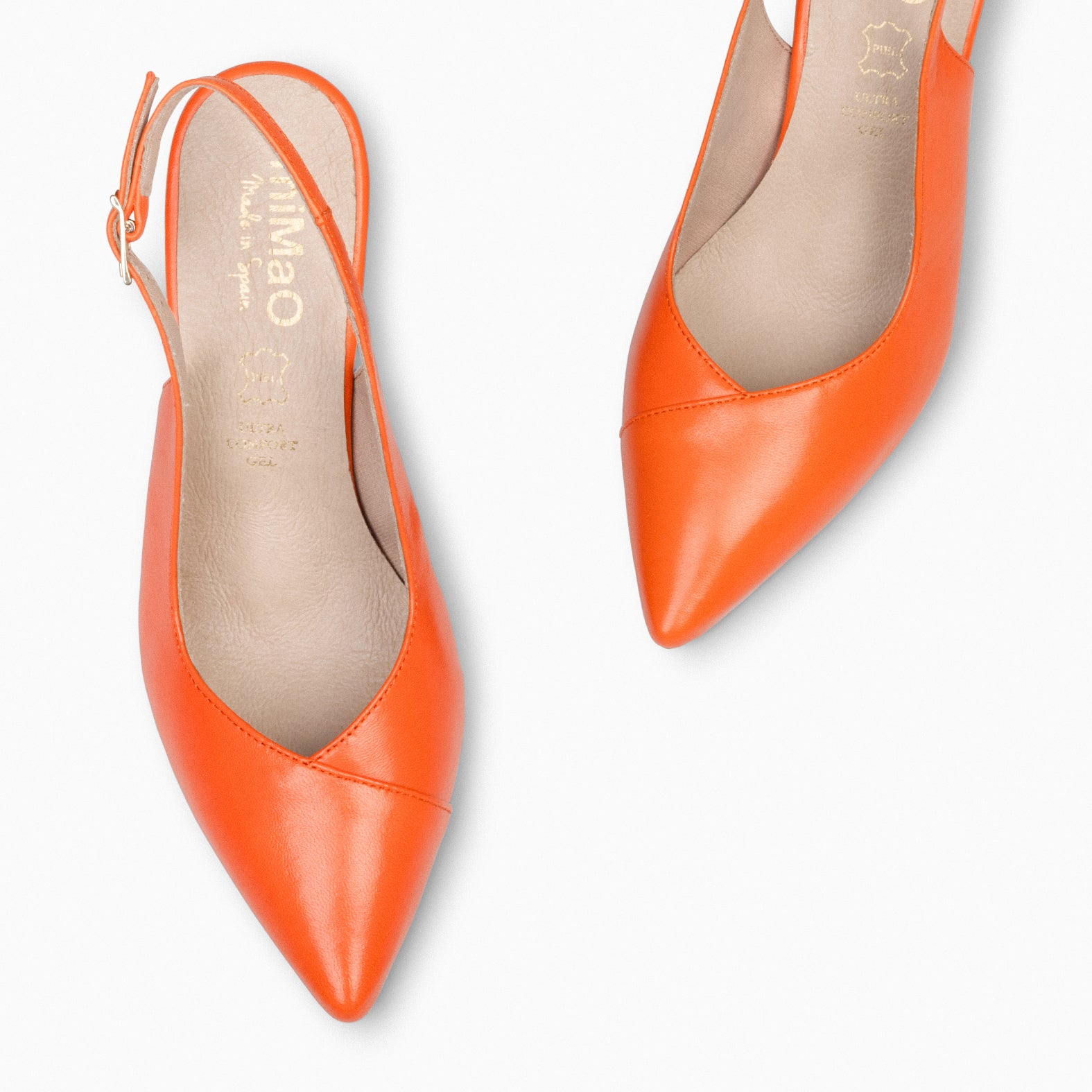 GLAM SLINGBACKS – Escarpins à talon slingbacks en cuir ORANGE