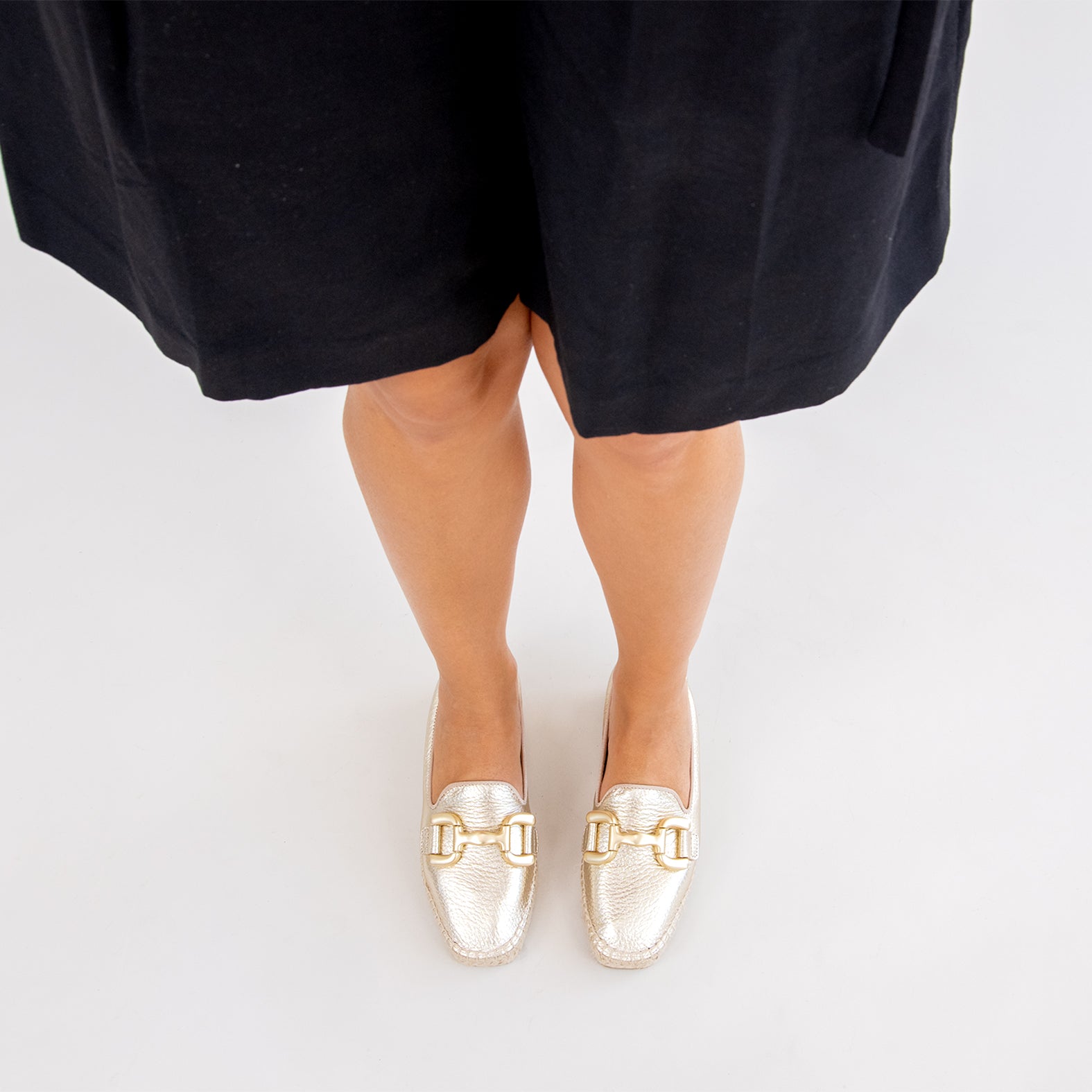MERAYA – Espadrilles plates inspiration mocassins DORÉ
