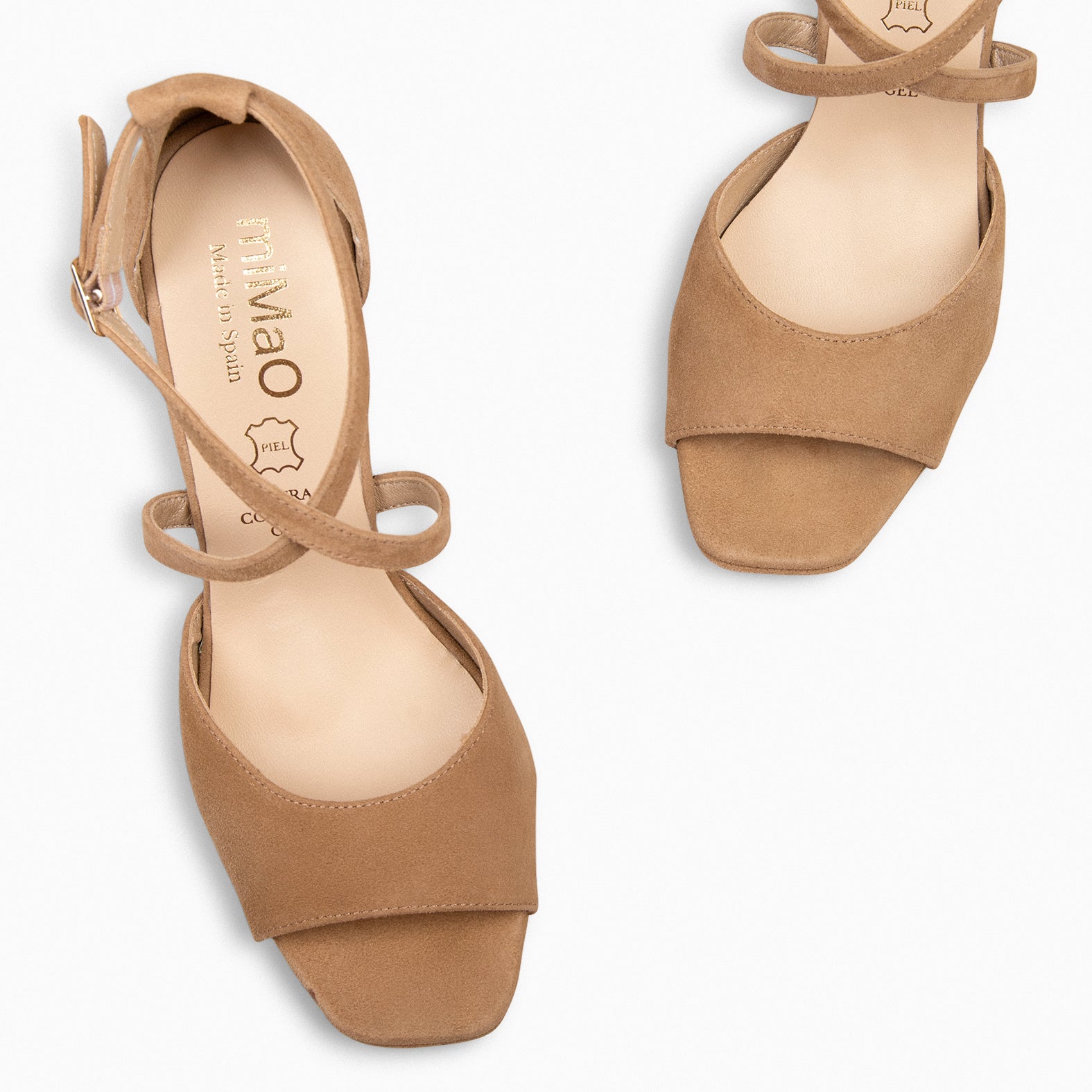 ROSSA - CAMEL party sandals with heel