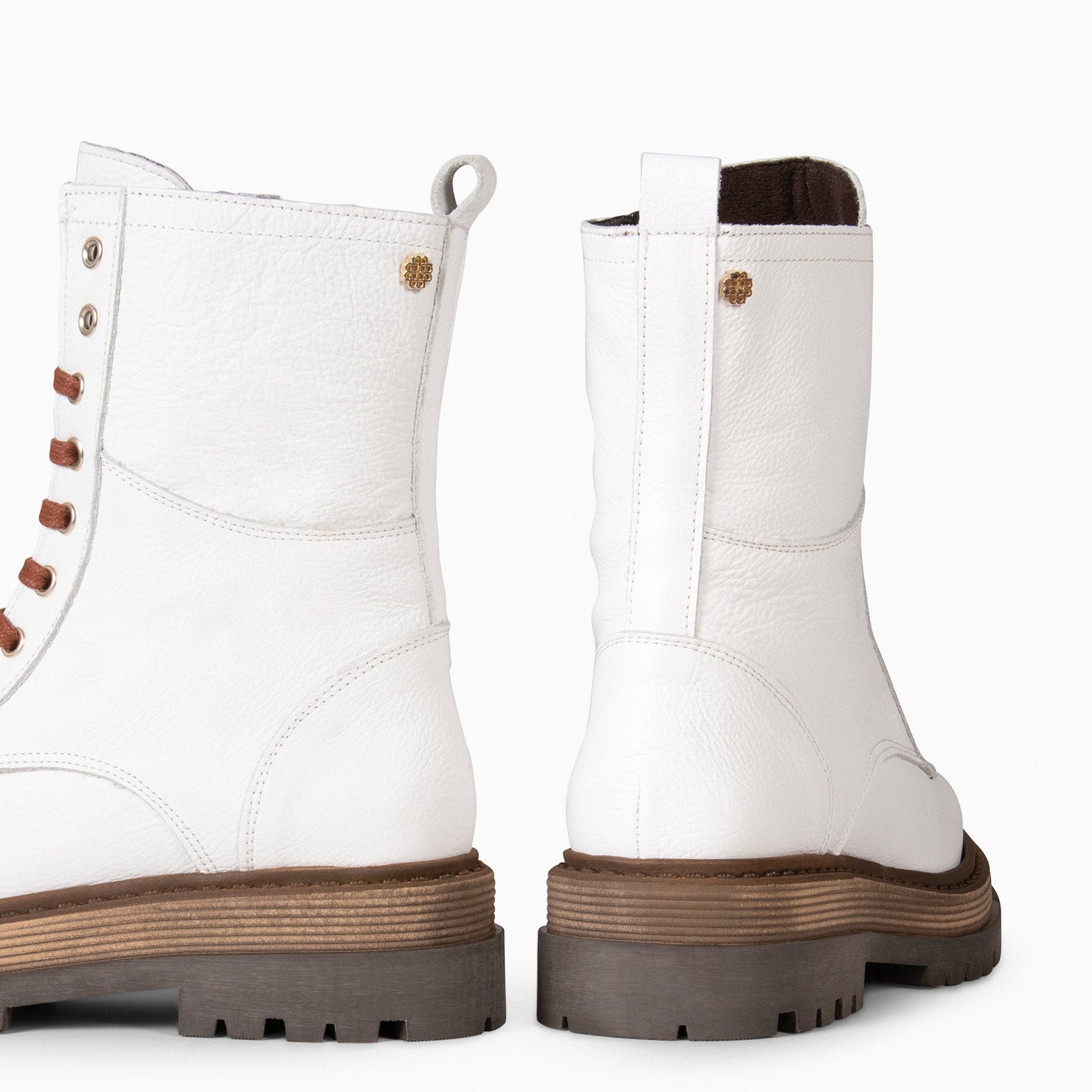 ROLLING – Bottines militaires à lacets BLANC